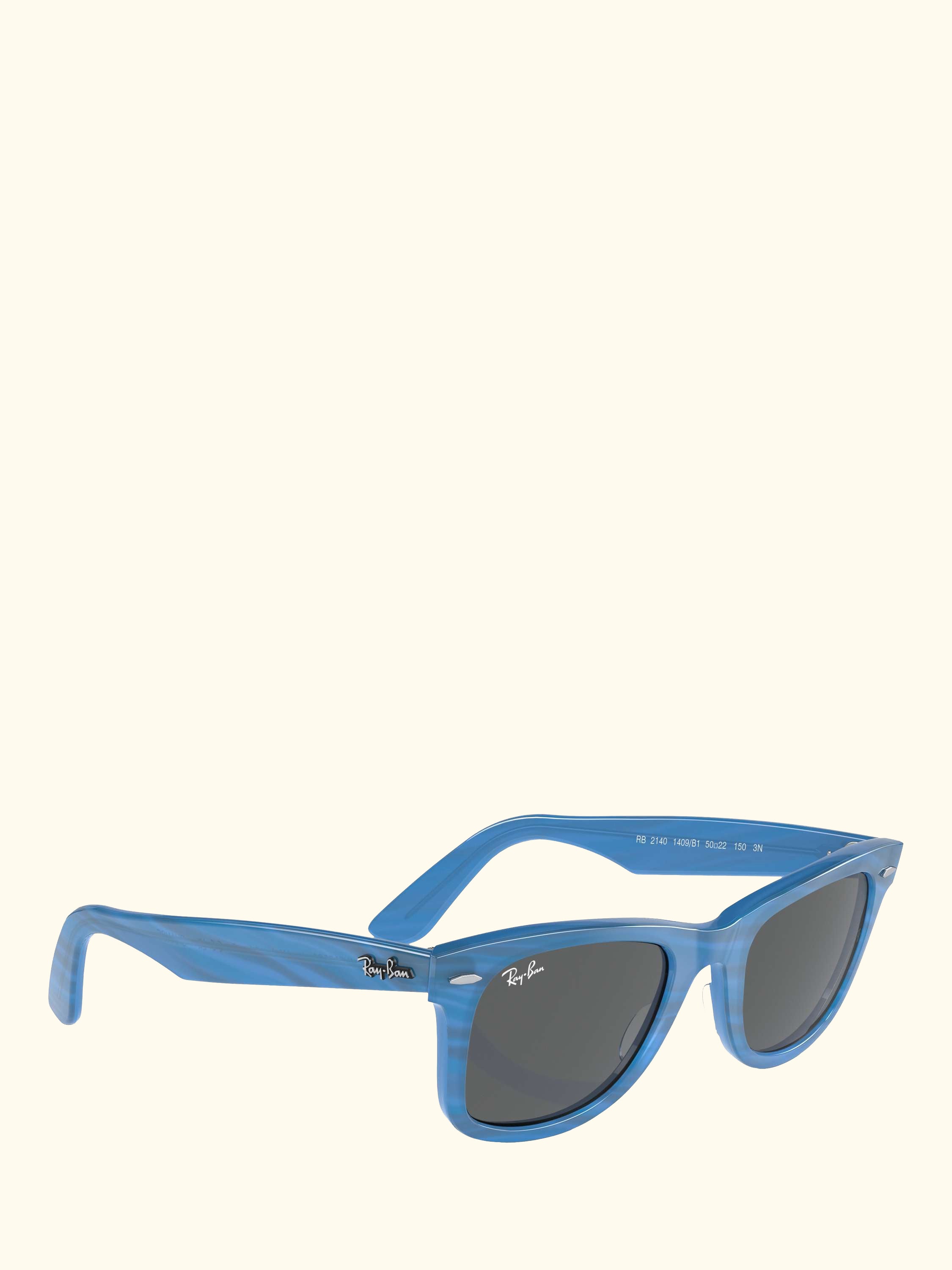 RB2140 Men's Rectangular Sunglasses, Photo Striped Blue