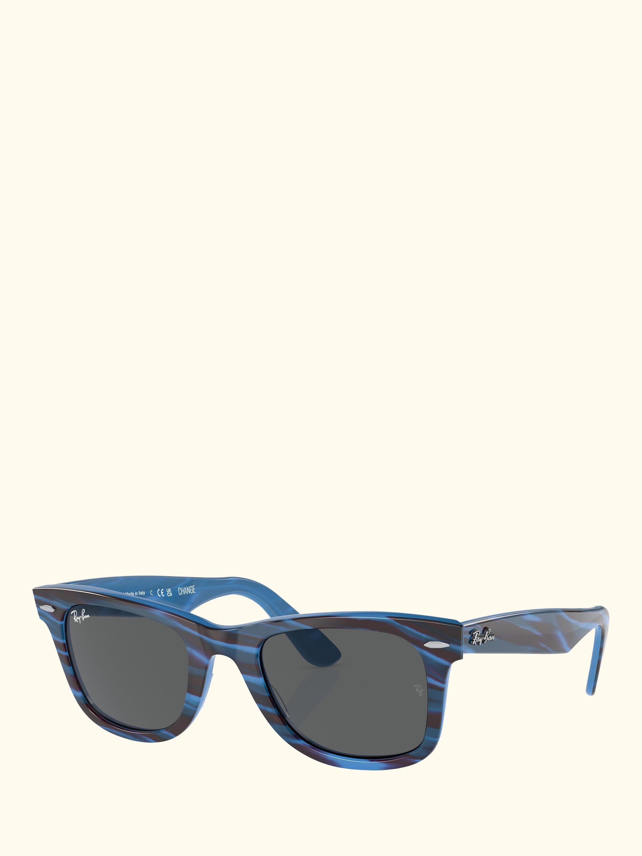 RB2140 Men's Rectangular Sunglasses, Photo Striped Blue