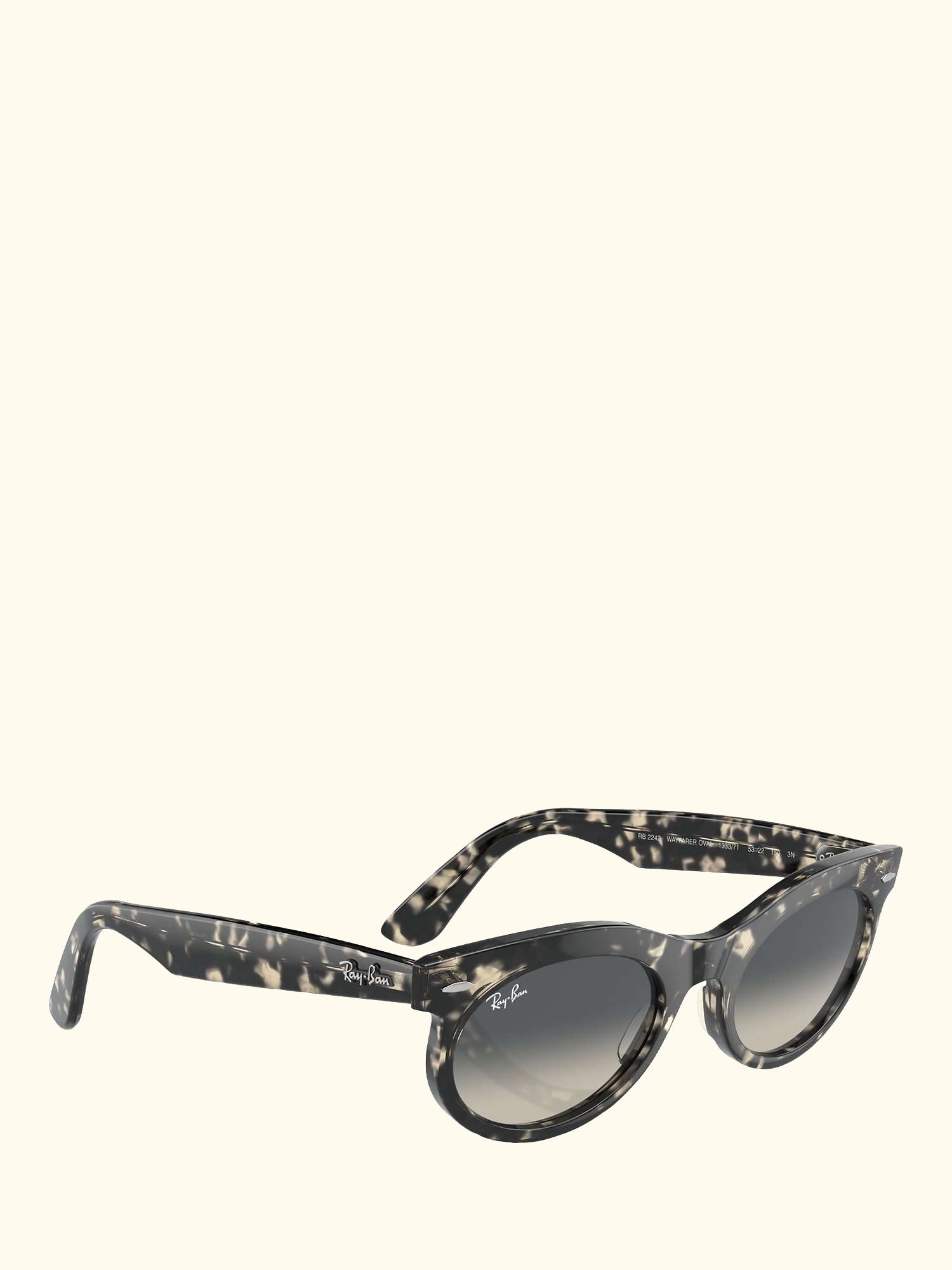 RB224213 Women's Oval Sunglasses, Grey Havana