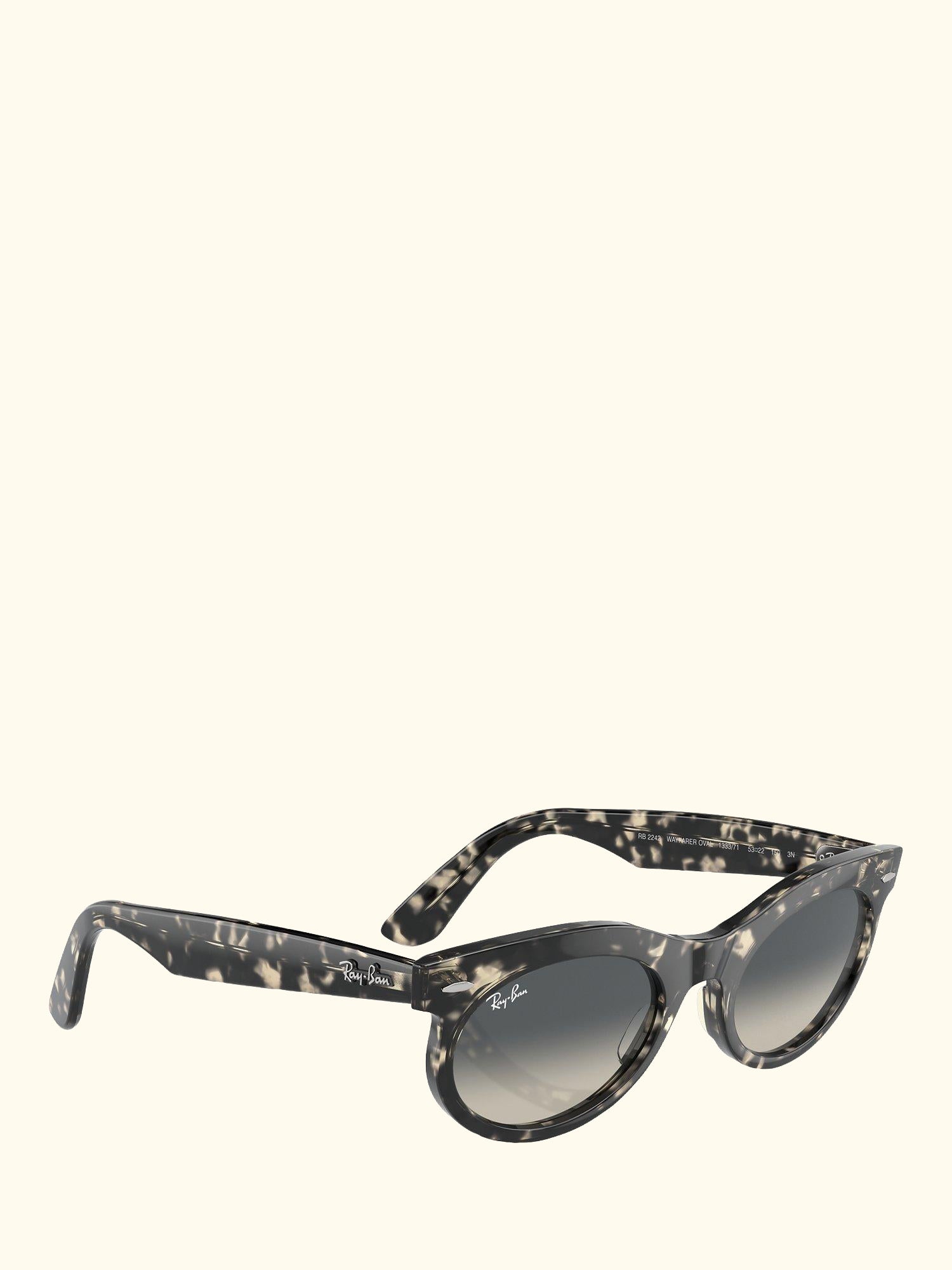 RB224213 Women's Oval Sunglasses, Grey Havana