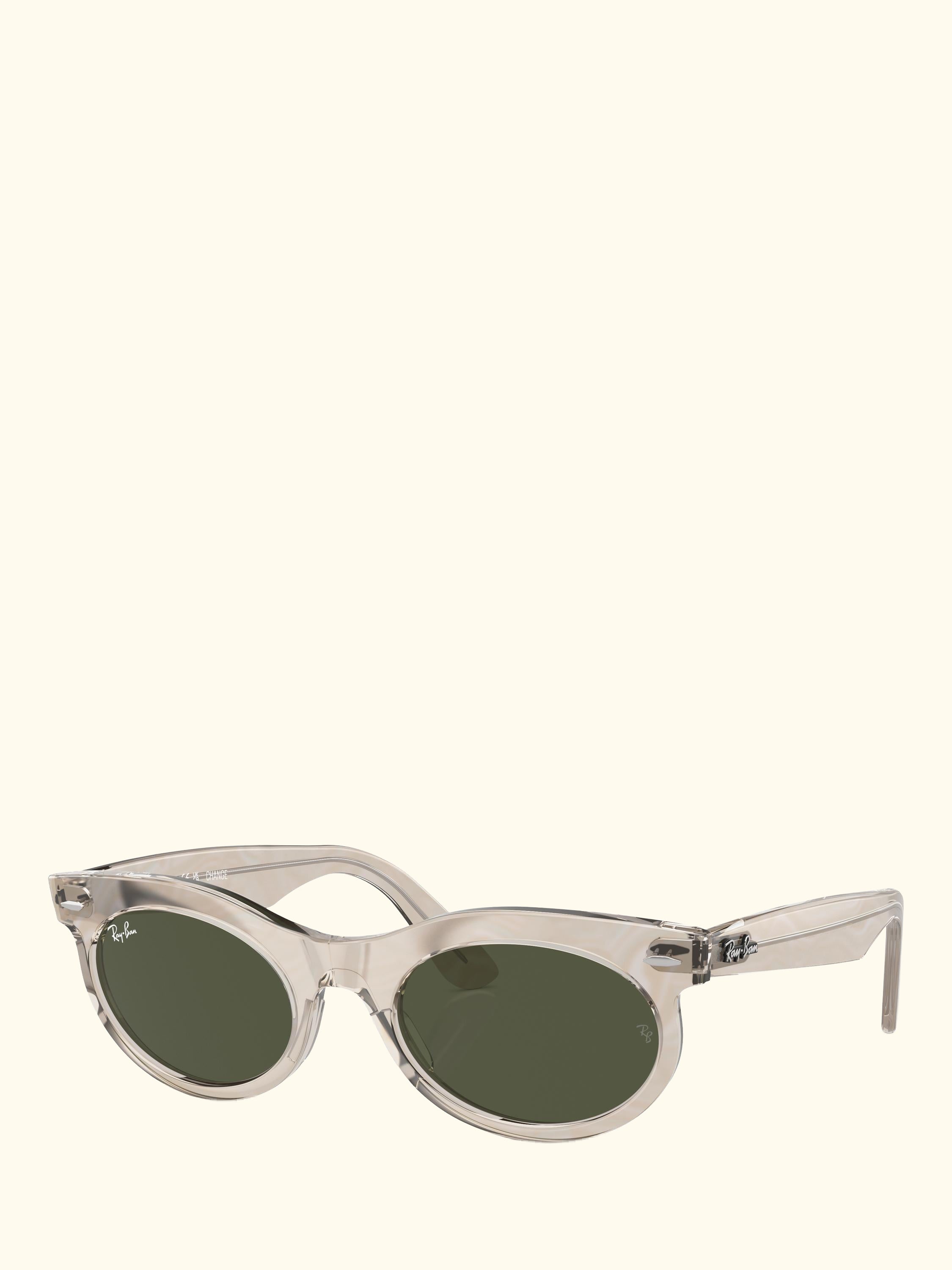 RB2242 Women's Oval Sunglasses, Photo Waves Grey