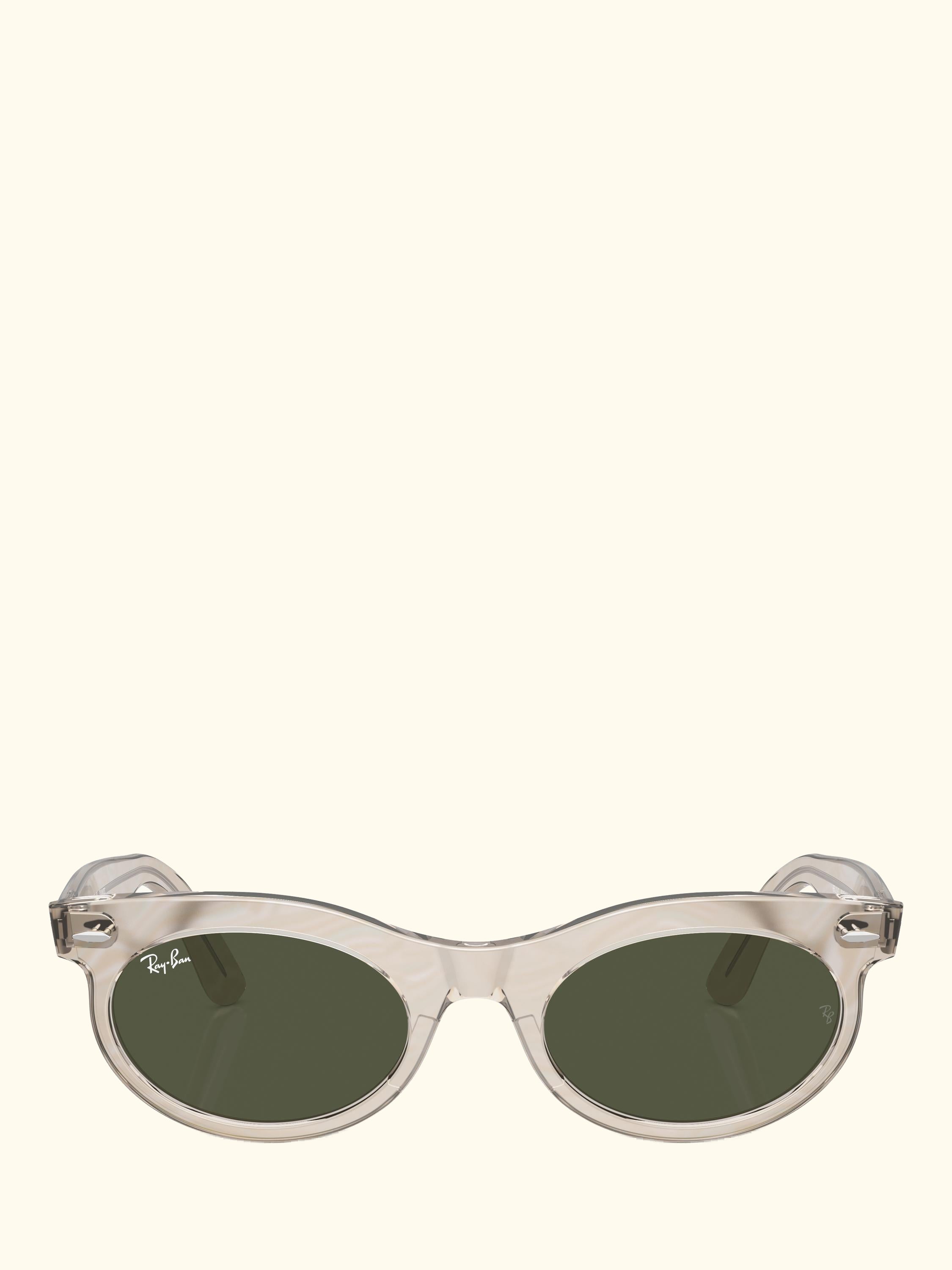 RB2242 Women's Oval Sunglasses, Photo Waves Grey