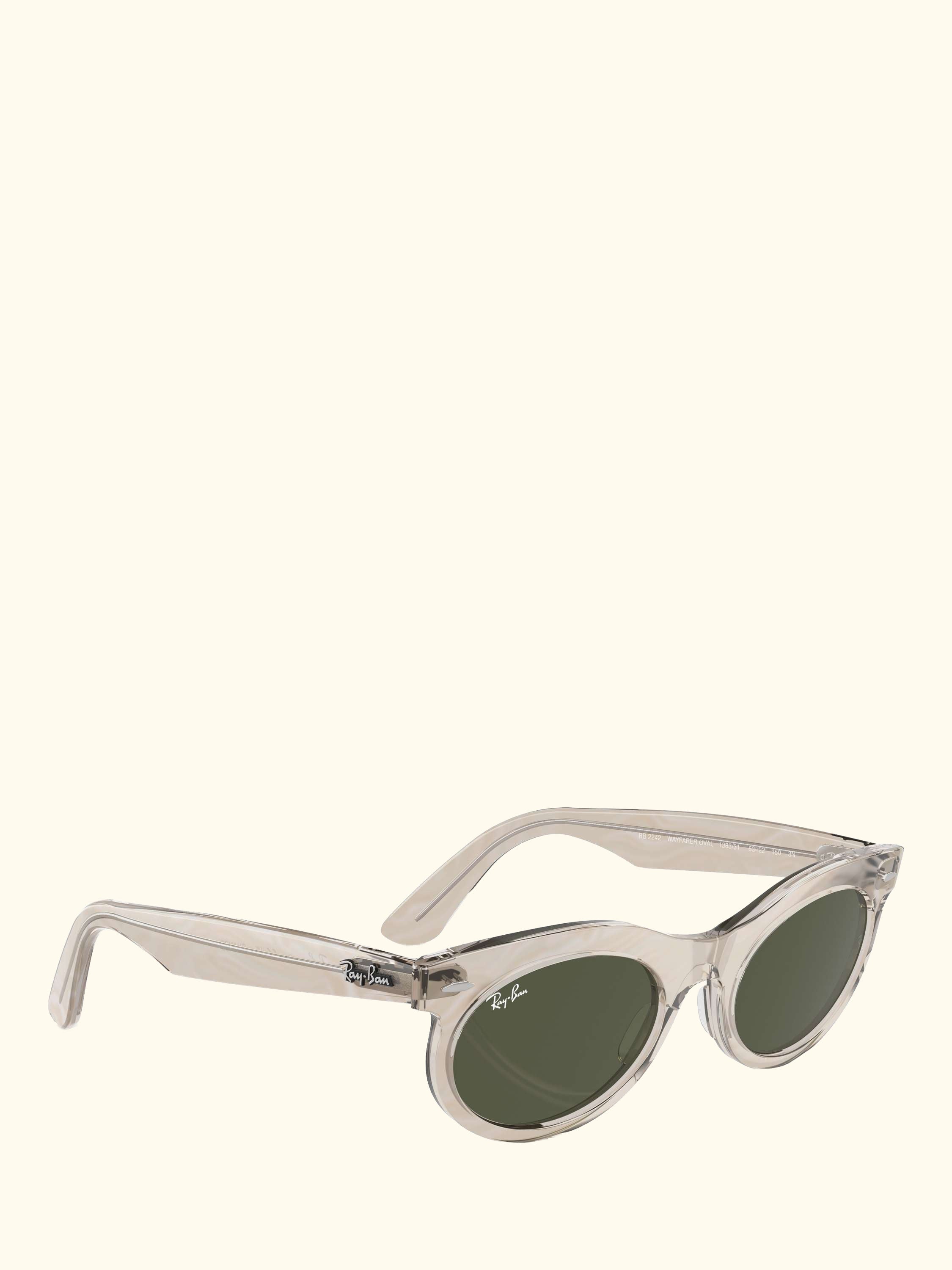 RB2242 Women's Oval Sunglasses, Photo Waves Grey