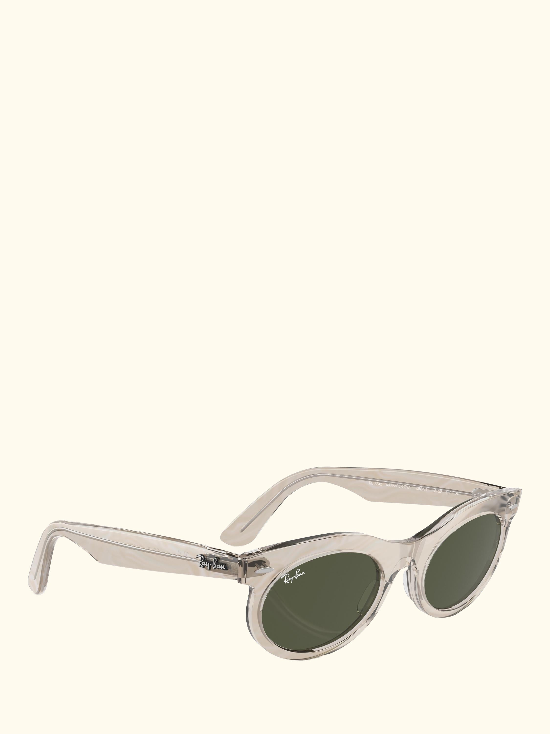 RB2242 Women's Oval Sunglasses, Photo Waves Grey