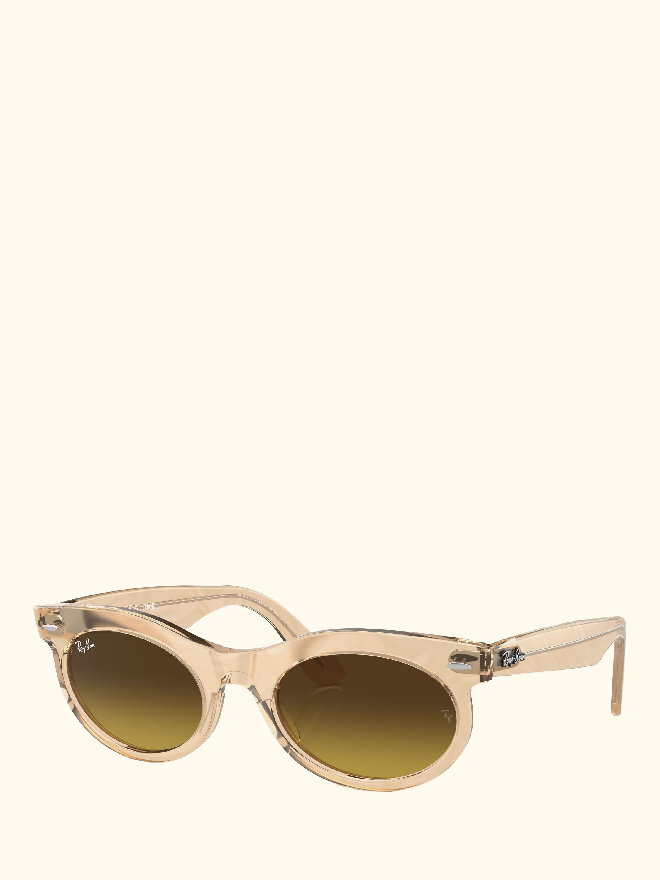 RB2242 Women's Oval Sunglasses, Photo Waves Brown