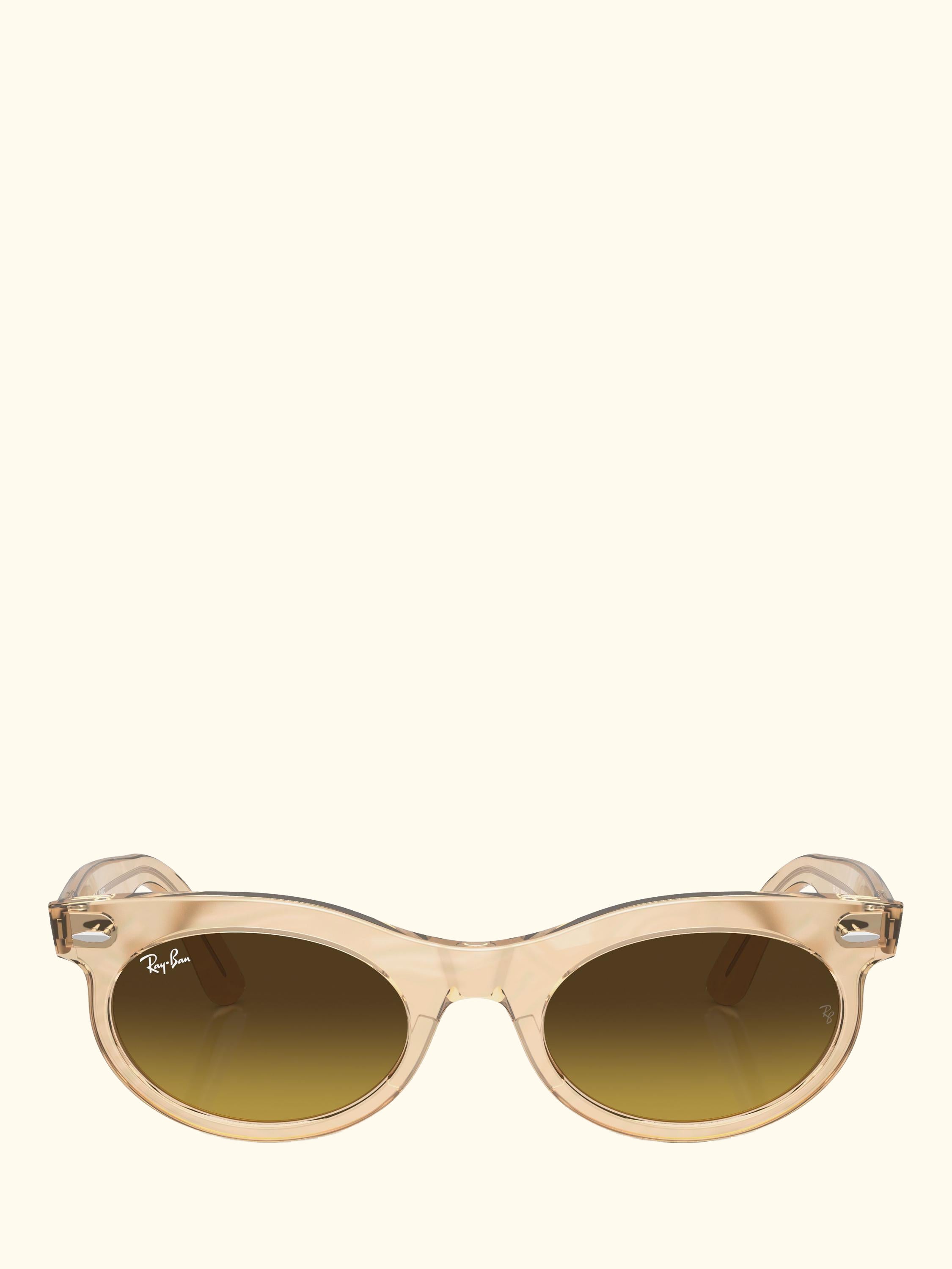 RB2242 Women's Oval Sunglasses, Photo Waves Brown