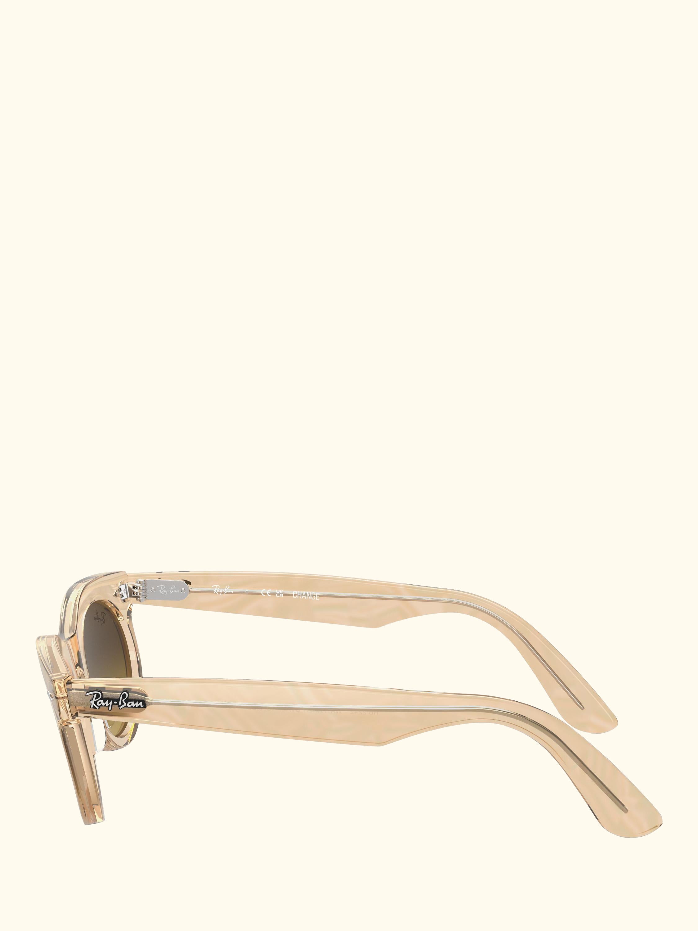 RB2242 Women's Oval Sunglasses, Photo Waves Brown