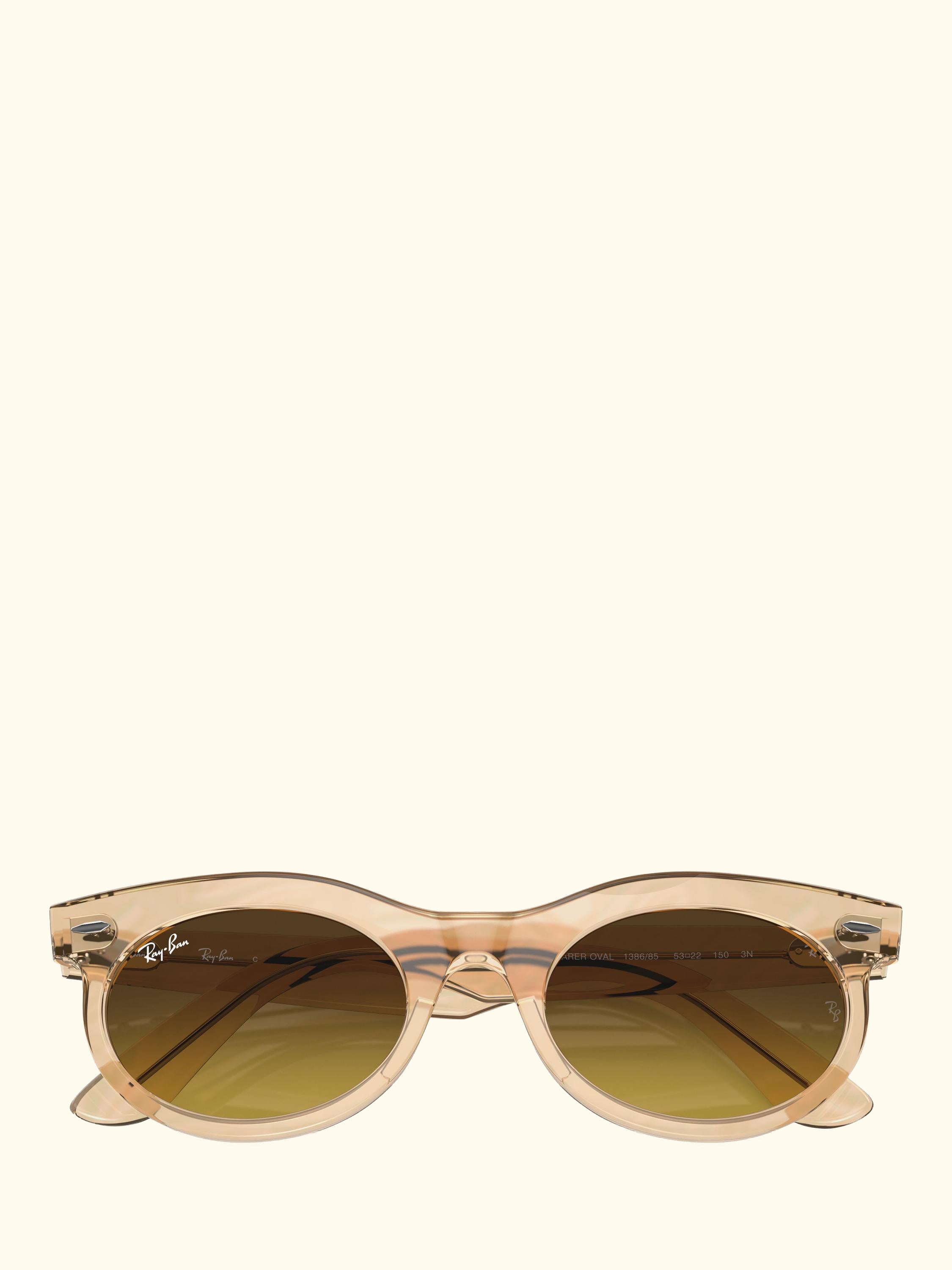 RB2242 Women's Oval Sunglasses, Photo Waves Brown