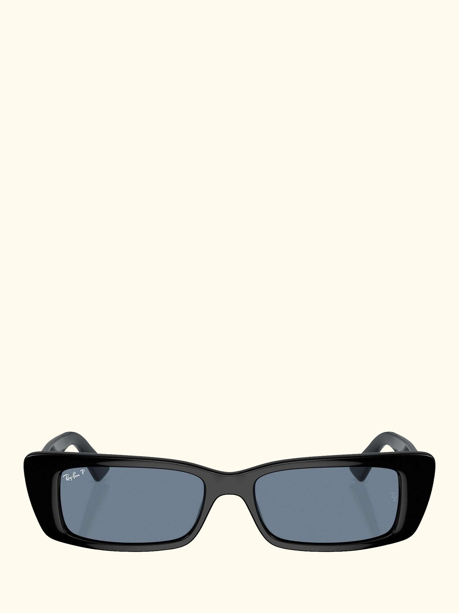 RB44256 Women's Polarised Rectangular Sunglasses, Black