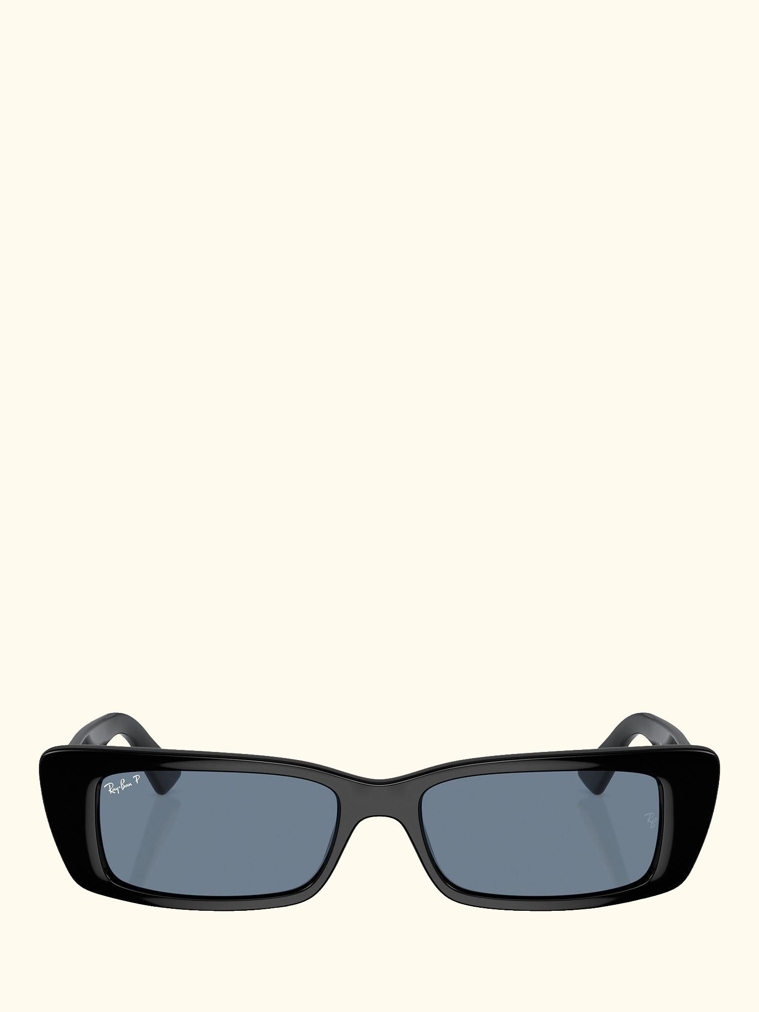 RB44256 Women's Polarised Rectangular Sunglasses, Black