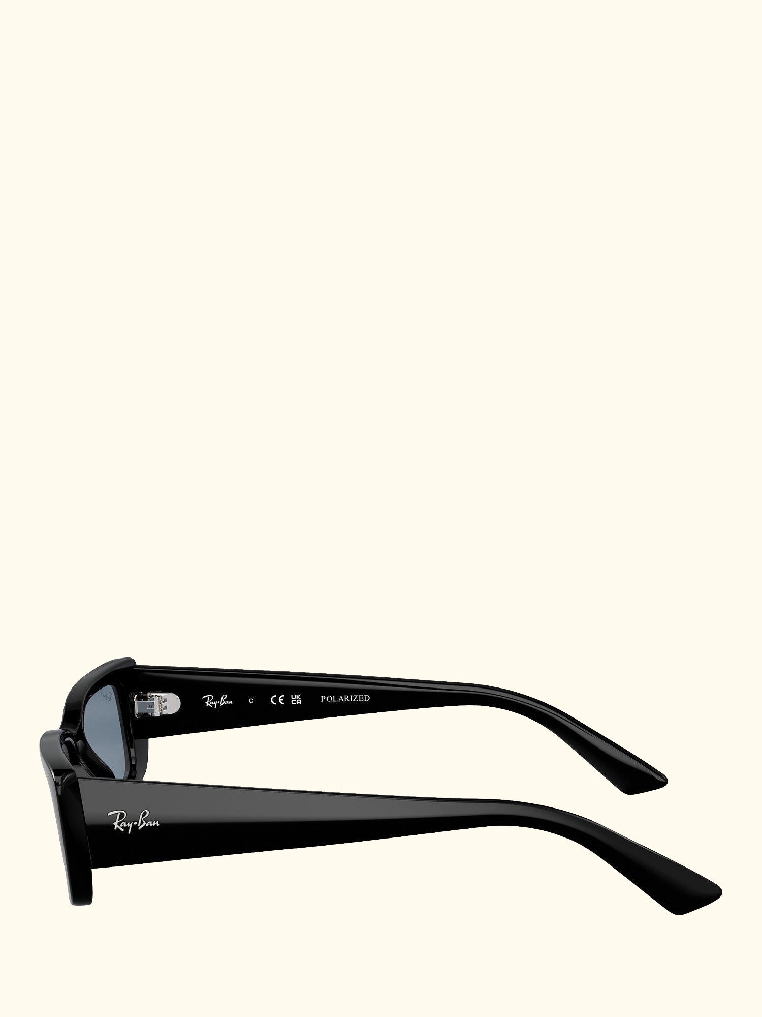 RB44256 Women's Polarised Rectangular Sunglasses, Black