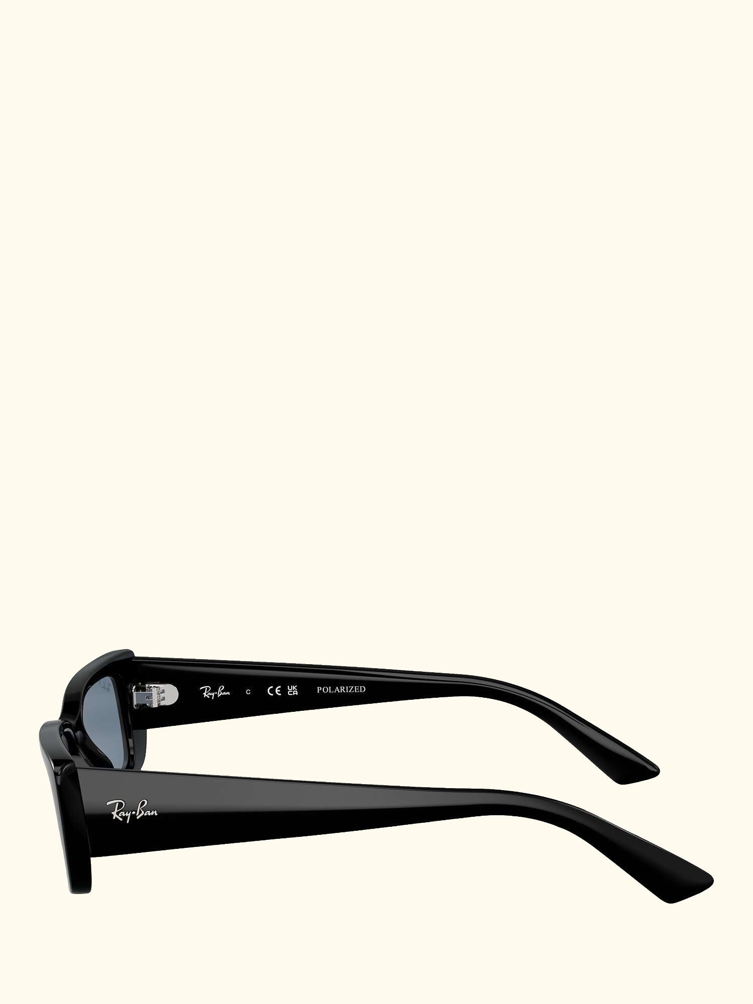 RB44256 Women's Polarised Rectangular Sunglasses, Black