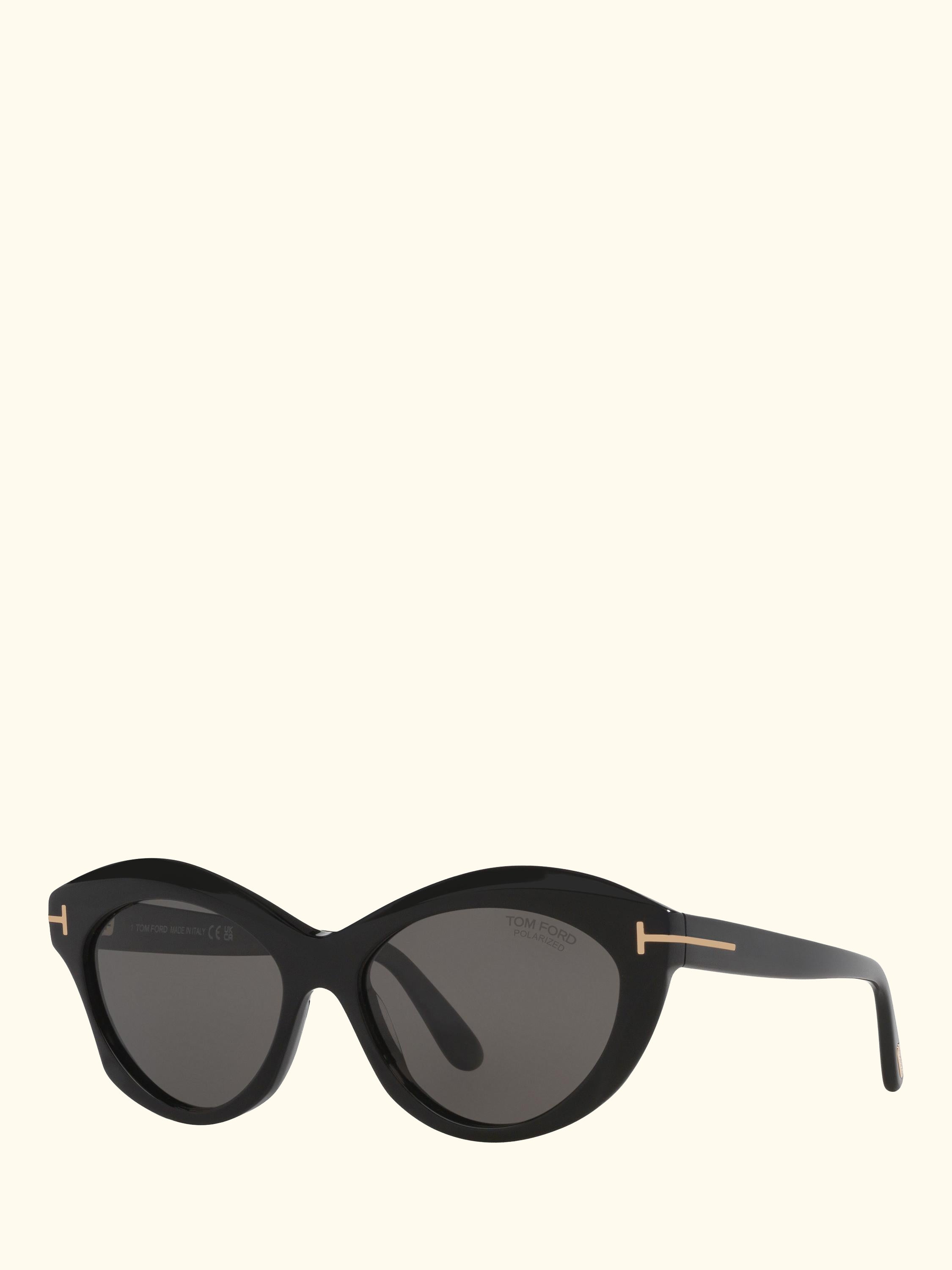 TR00184 Women's Polarised Cat's Eye Sunglasses, Black