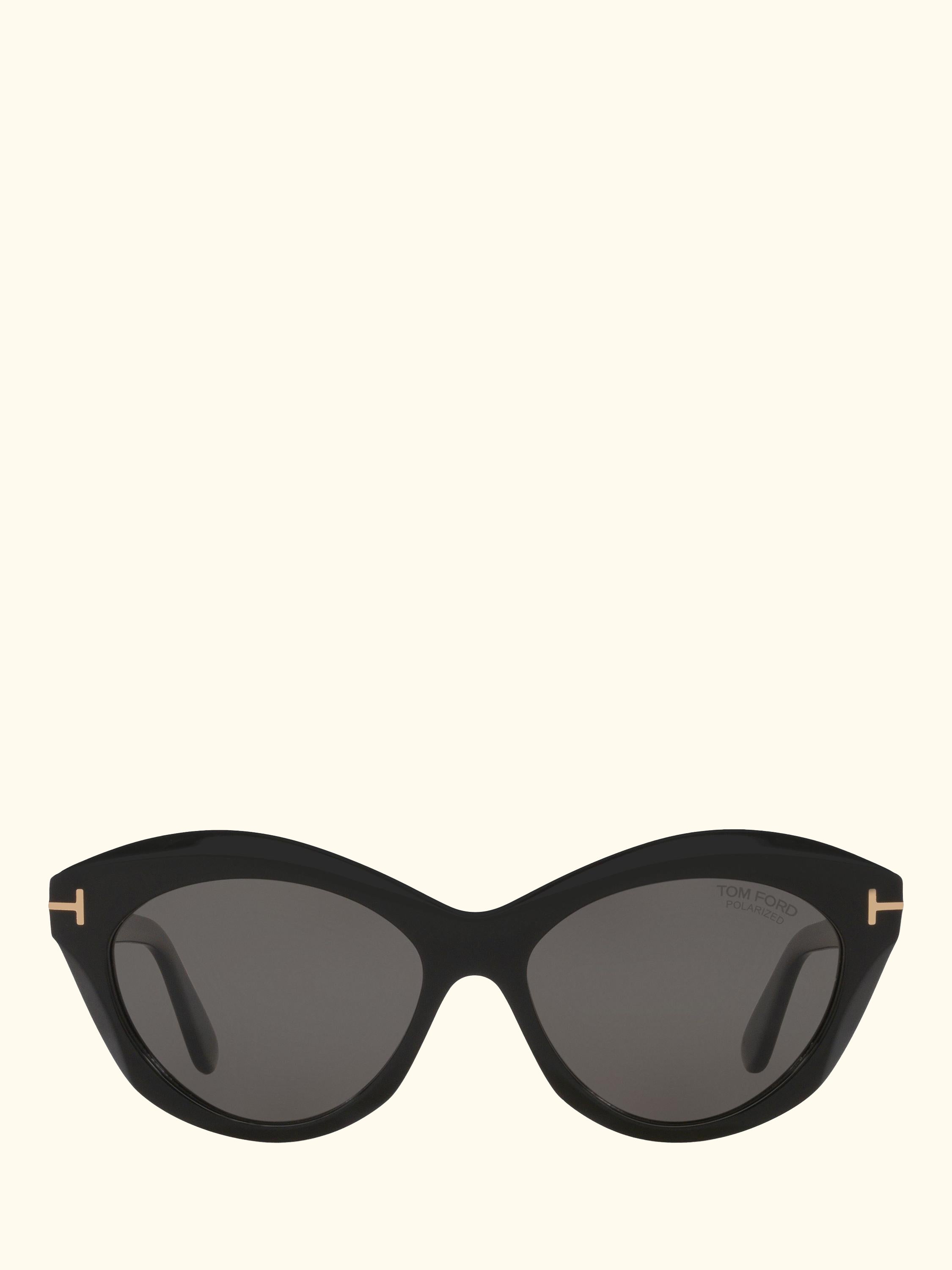TR00184 Women's Polarised Cat's Eye Sunglasses, Black