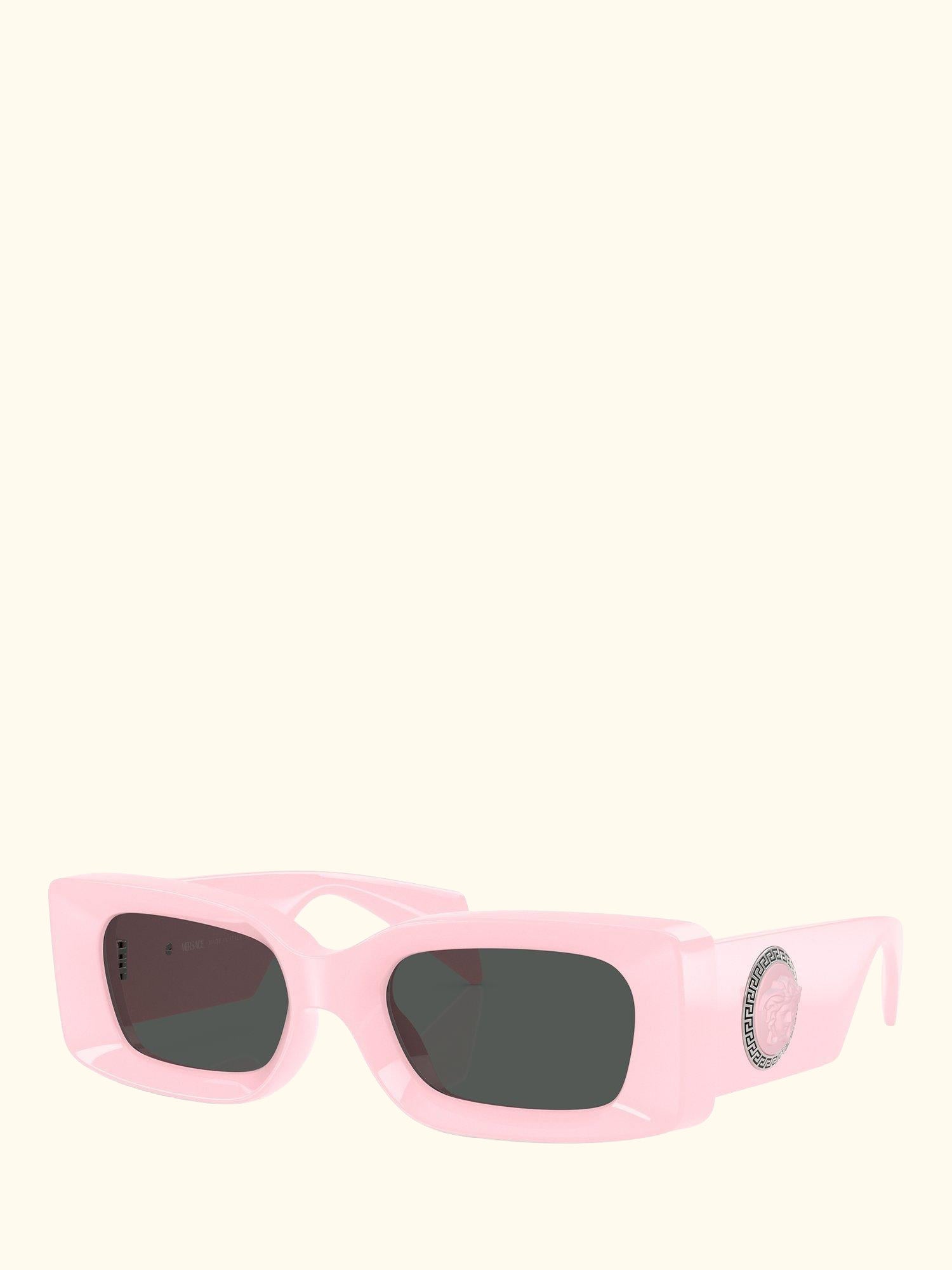 VE4474U Women's Medusa Medallion Rectangular Sunglasses, Pink