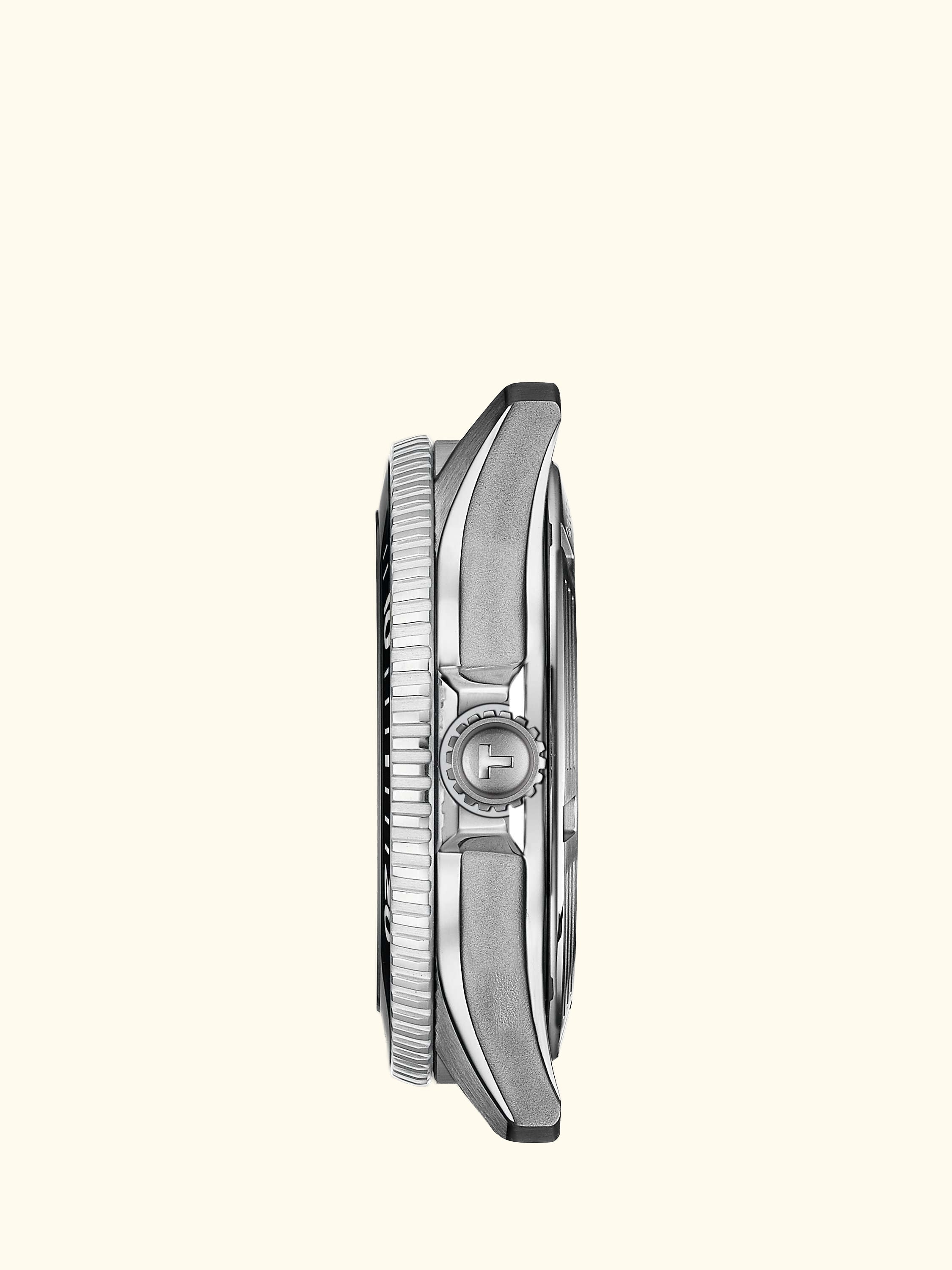 T1208071109100 Seastar Men's Powermatic 80 Bracelet Strap Watch, Silver/Graded Turquoise