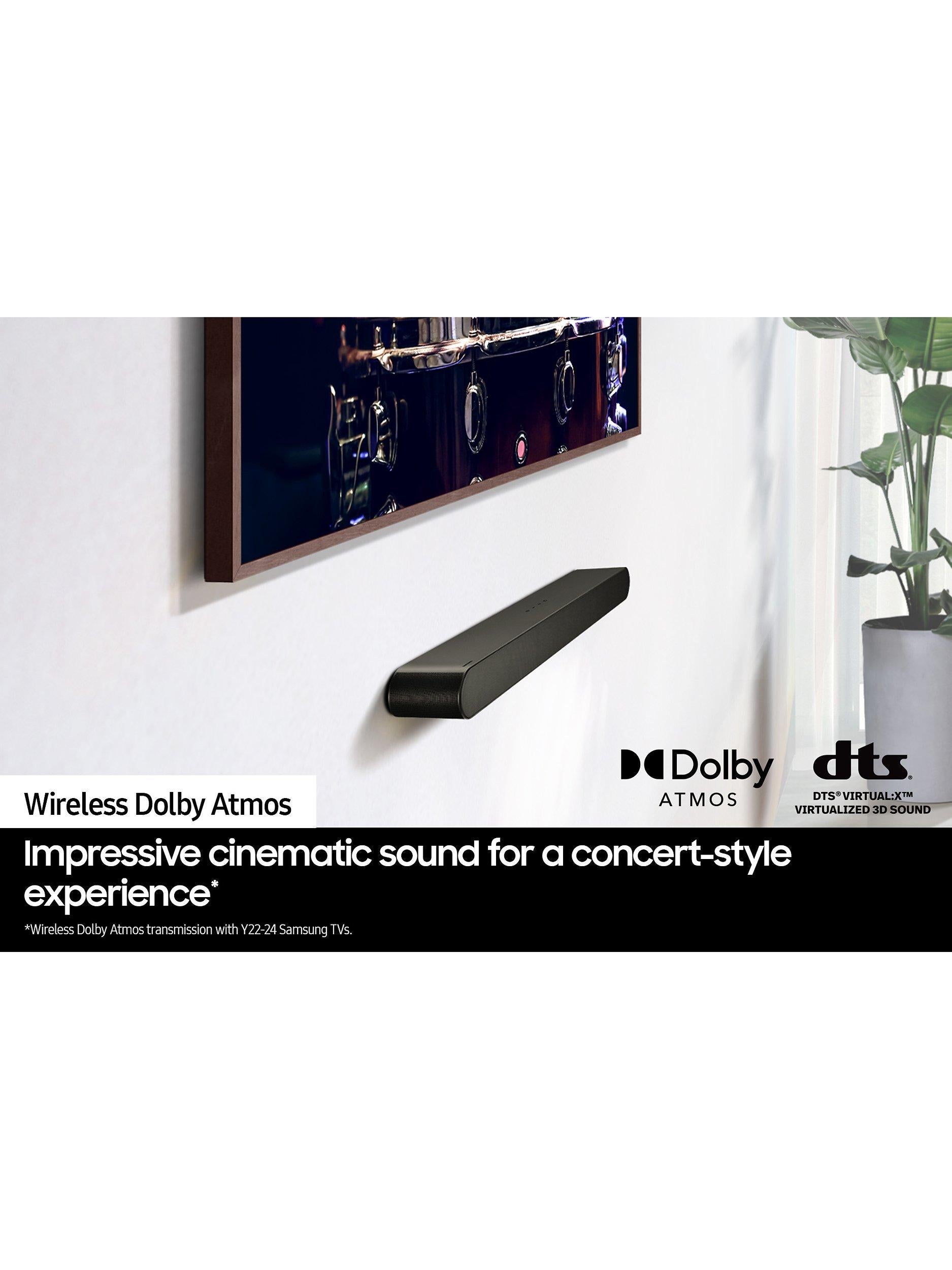 HW-S60D Bluetooth Wi-Fi All-In-One Compact Soundbar with Dolby Atmos & DTS:X, Black