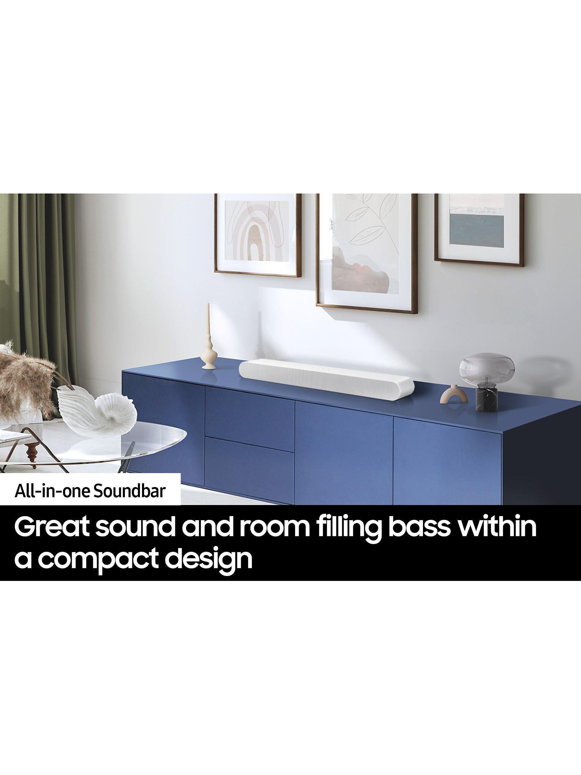 HW-S61D Bluetooth Wi-Fi All-In-One Compact Soundbar with Dolby Atmos & DTS:X, White