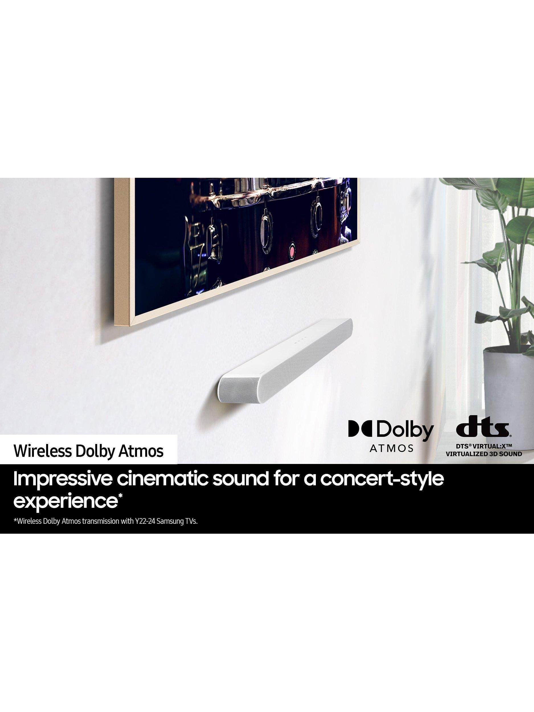HW-S61D Bluetooth Wi-Fi All-In-One Compact Soundbar with Dolby Atmos & DTS:X, White