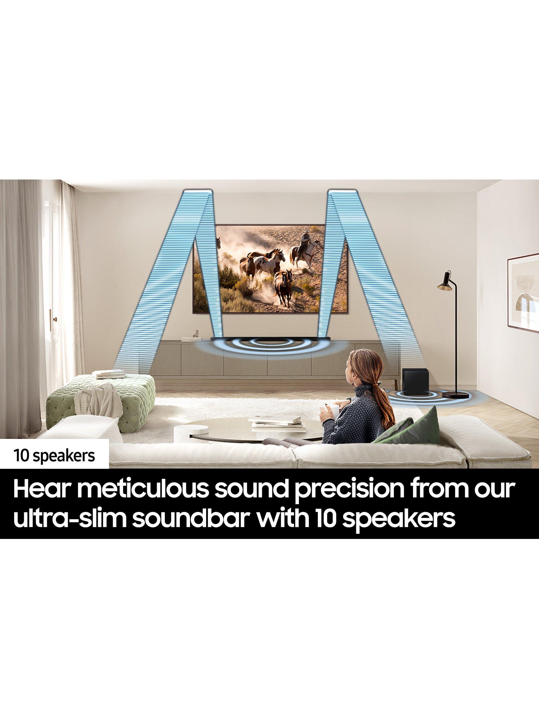 HW-S800D Bluetooth Wi-Fi Ultra Slim Soundbar with Dolby Atmos, DTS:X & Wireless Subwoofer, Black