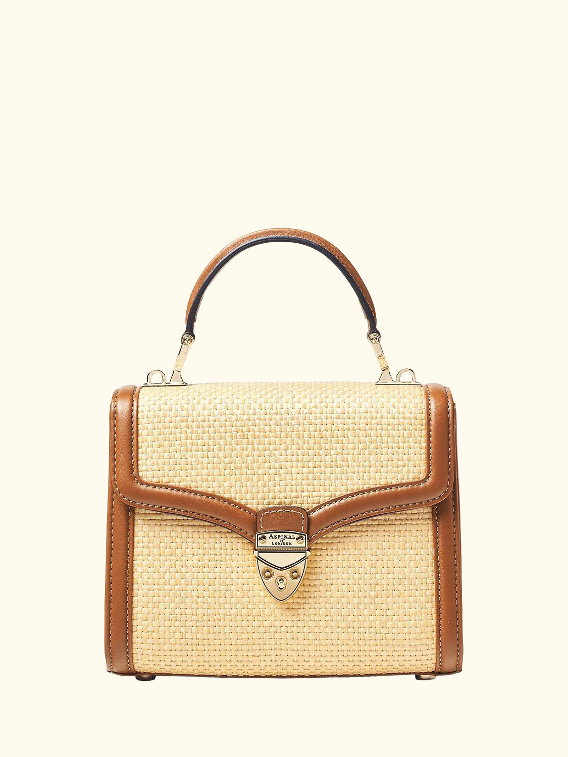 Midi Mayfair Raffia Cross Body Bag, Natural/Tan