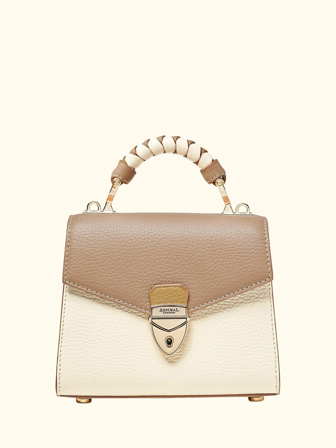 Mini Mayfair 2.0 Cross Body Bag, Taupe/Ivory