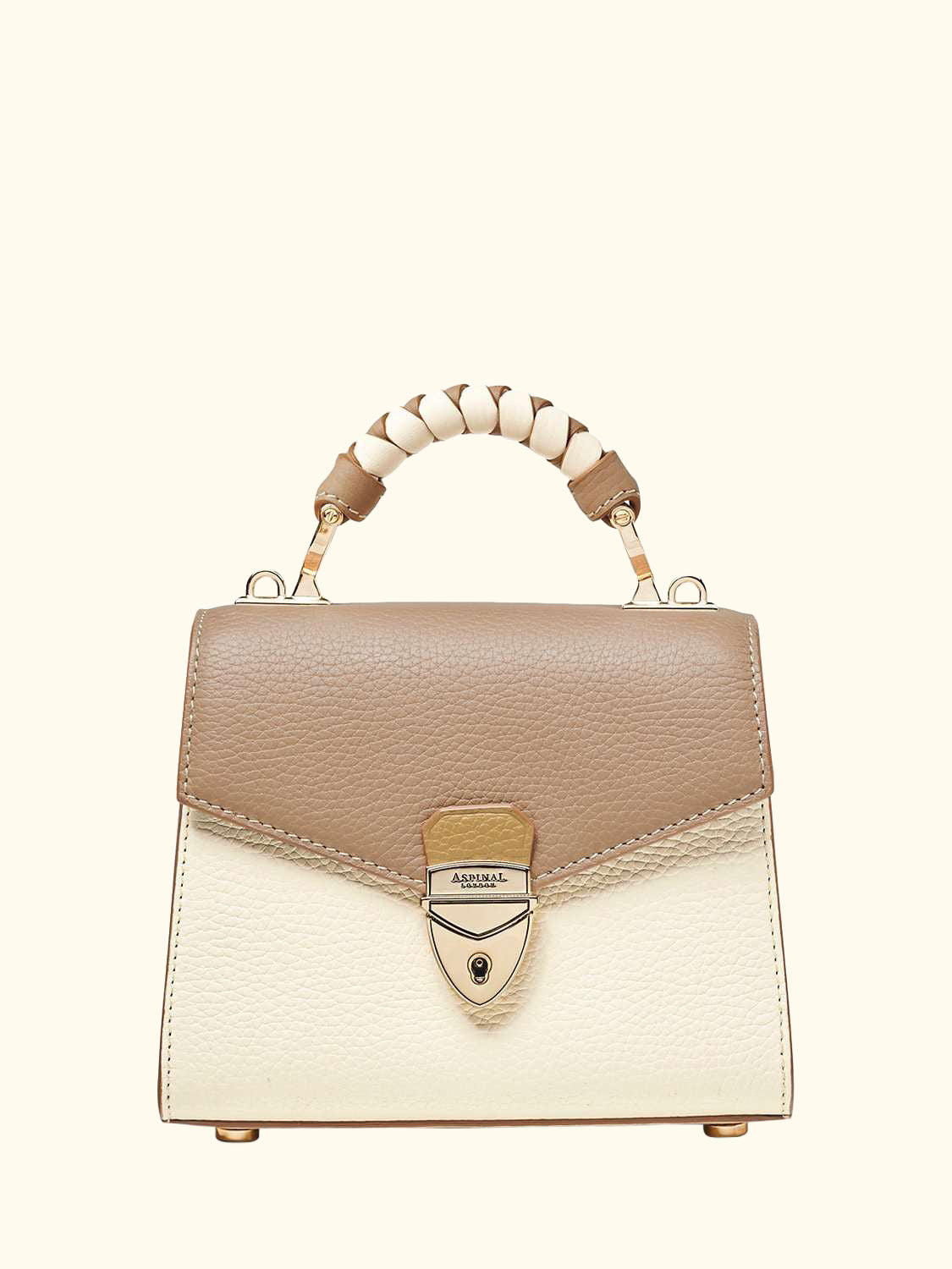 Mini Mayfair 2.0 Cross Body Bag, Taupe/Ivory