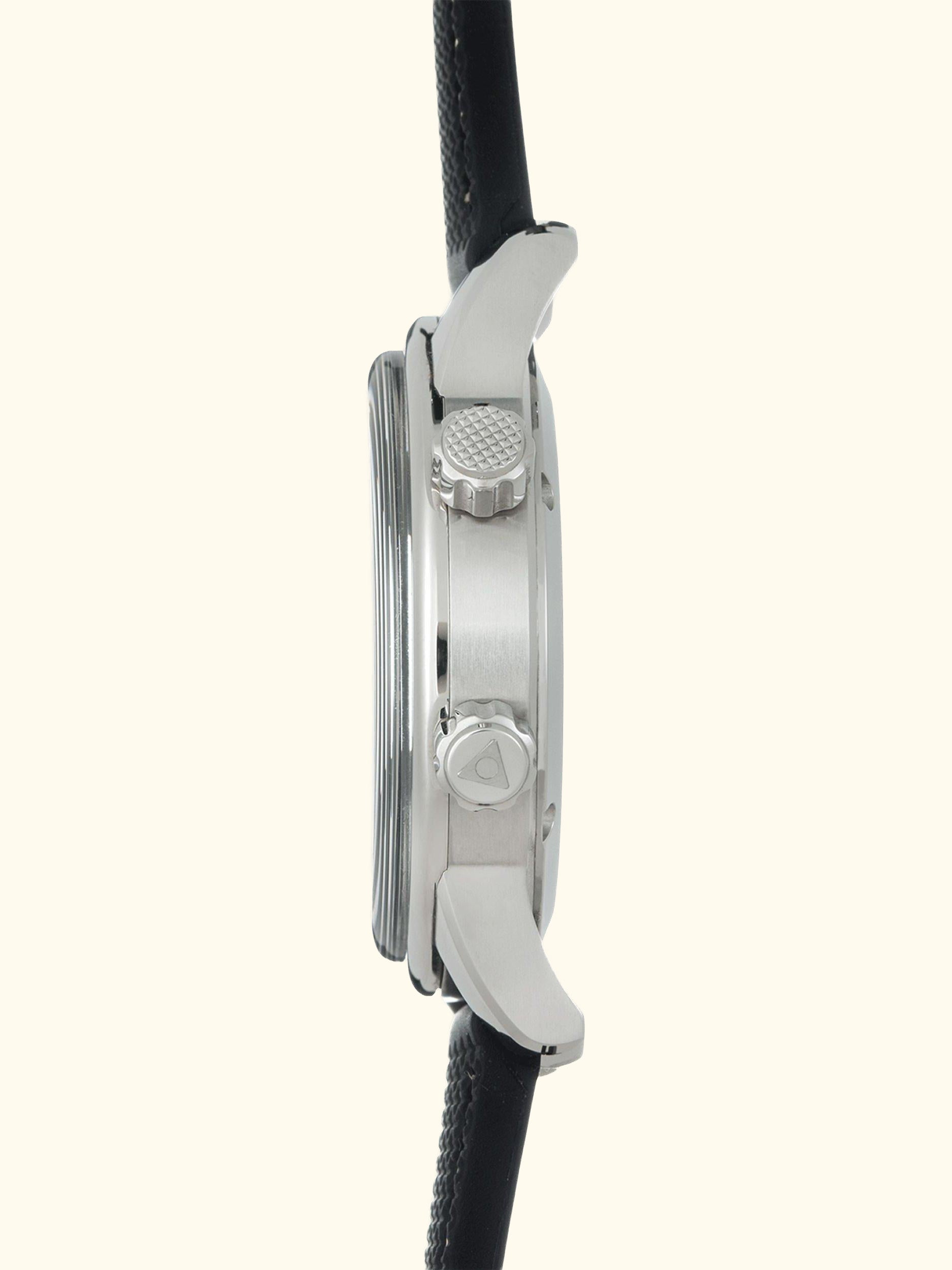 AL-525S4H6 Men's Seastrong Diver Heritage Automatic Date Rubber Strap Watch, Black/White