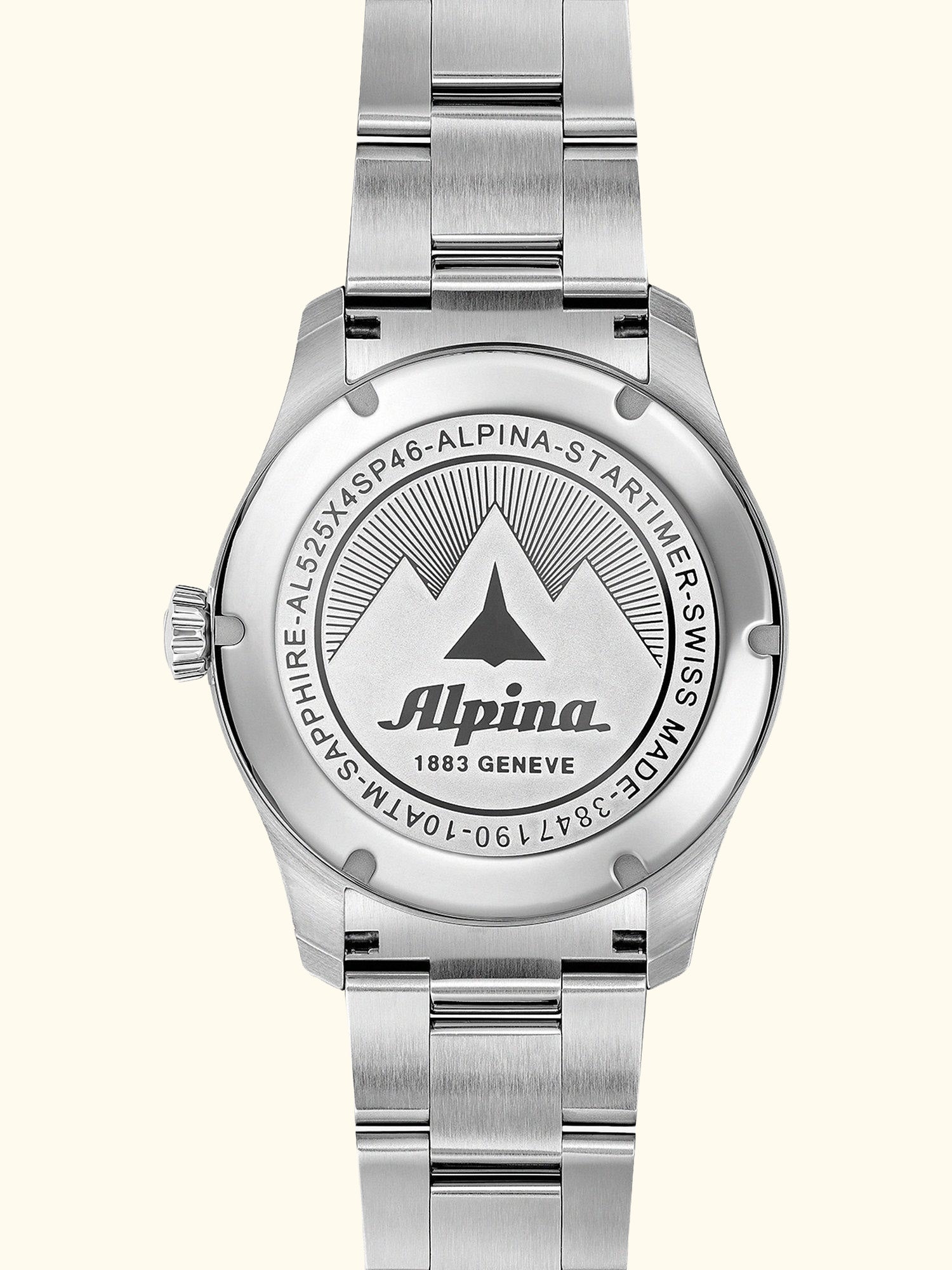 AL-525BW4S26B Men's Startimer Pilot Automatic Date Bracelet Strap Watch, Silver/Black