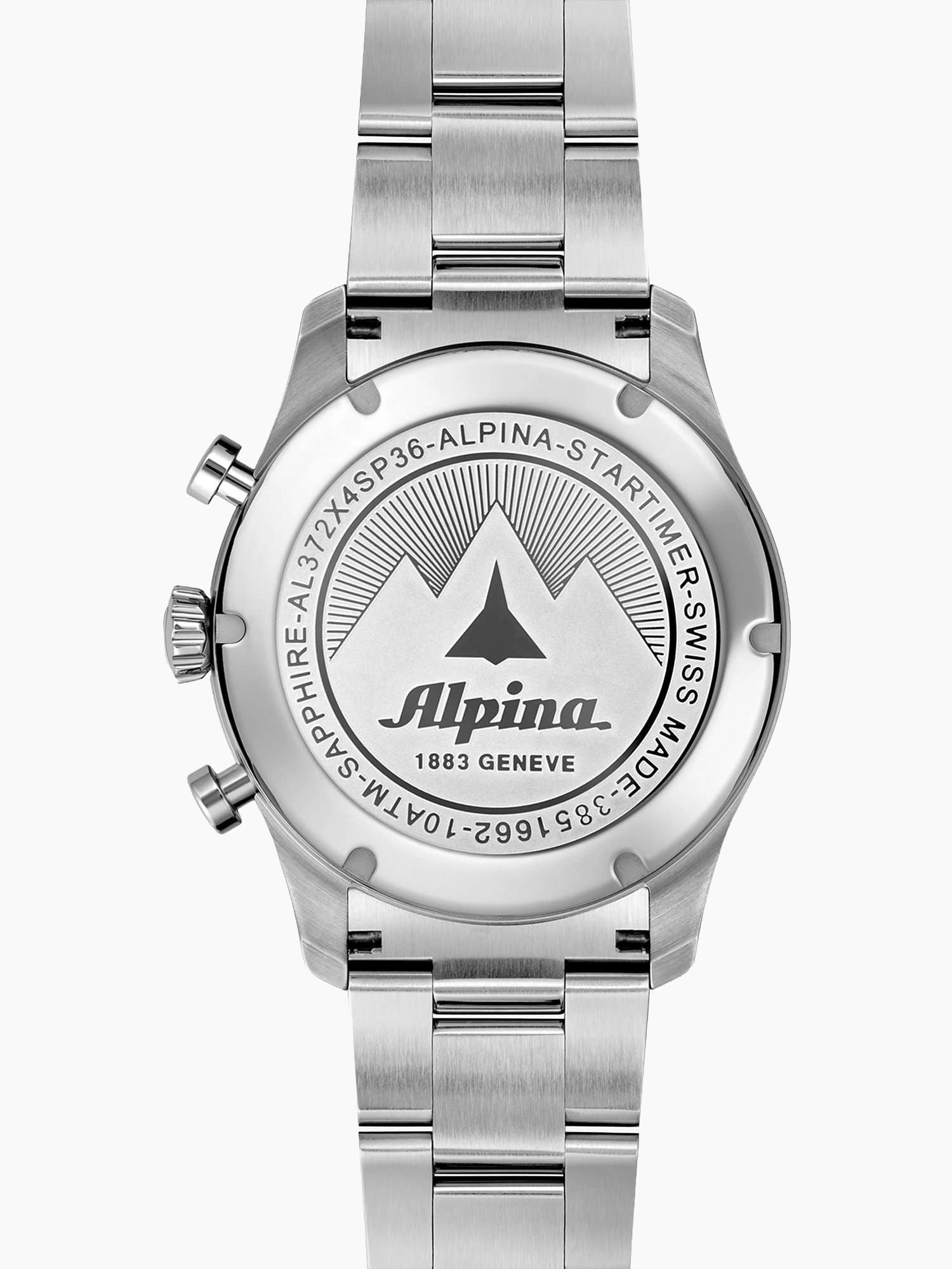 AL-372BW4S26B Men's Startimer Pilot Date Chronograph Bracelet Strap Watch, Silver/Black