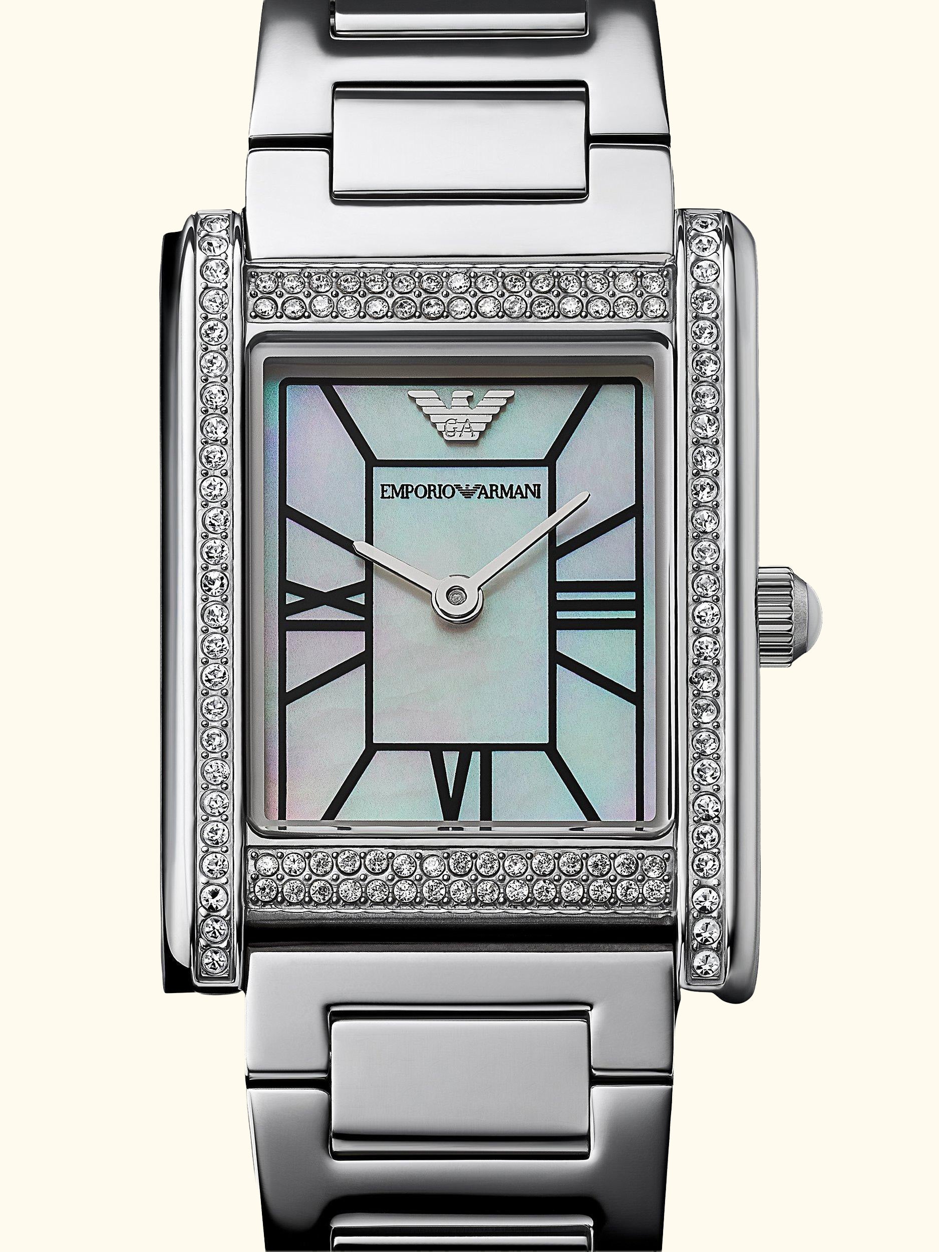 AR11625 Women's Crystal Bracelet Strap Watch, Silver