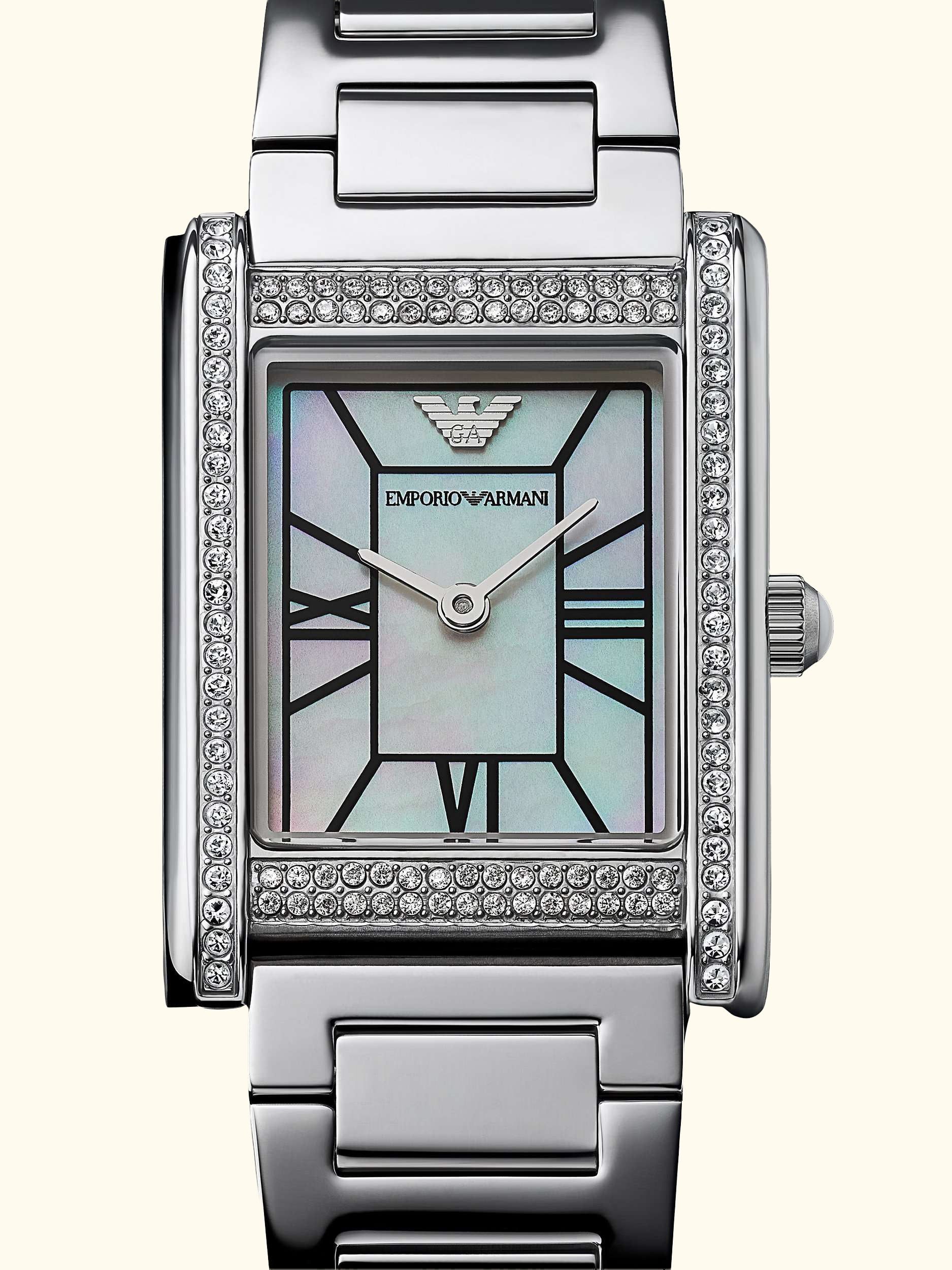 AR11625 Women's Crystal Bracelet Strap Watch, Silver