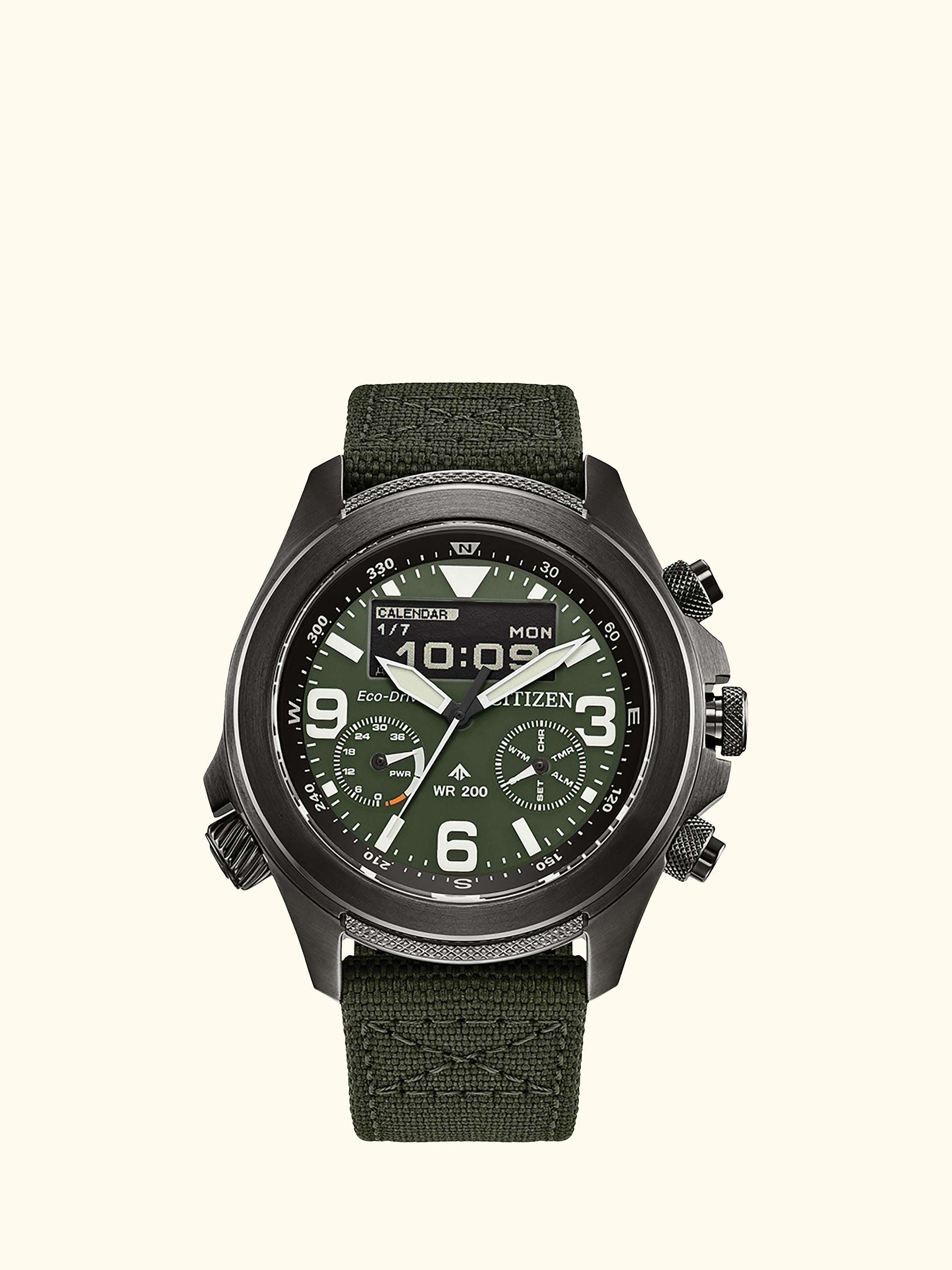 JV1005-02W Men's Promaster Land Chronograph Fabric Strap Watch