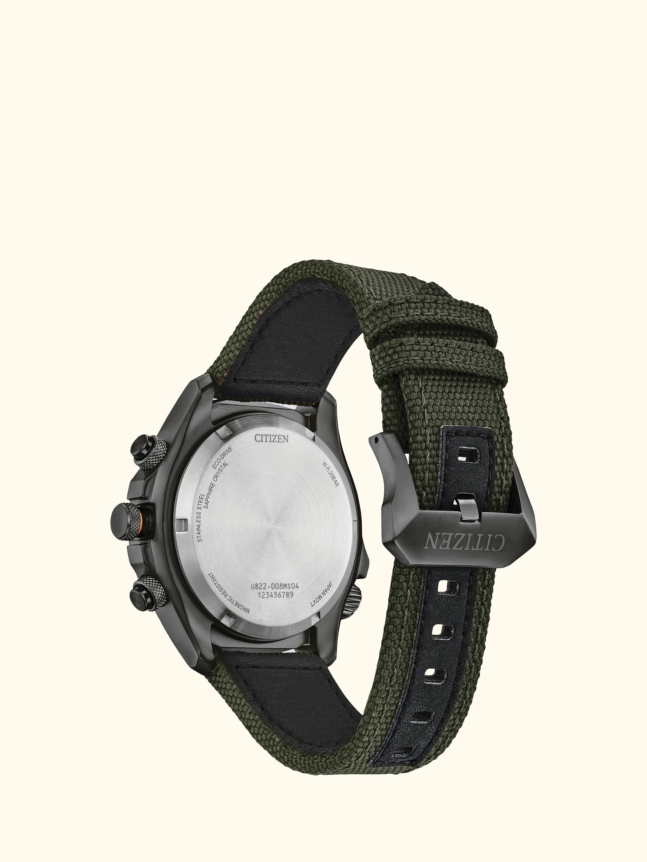 JV1005-02W Men's Promaster Land Chronograph Fabric Strap Watch