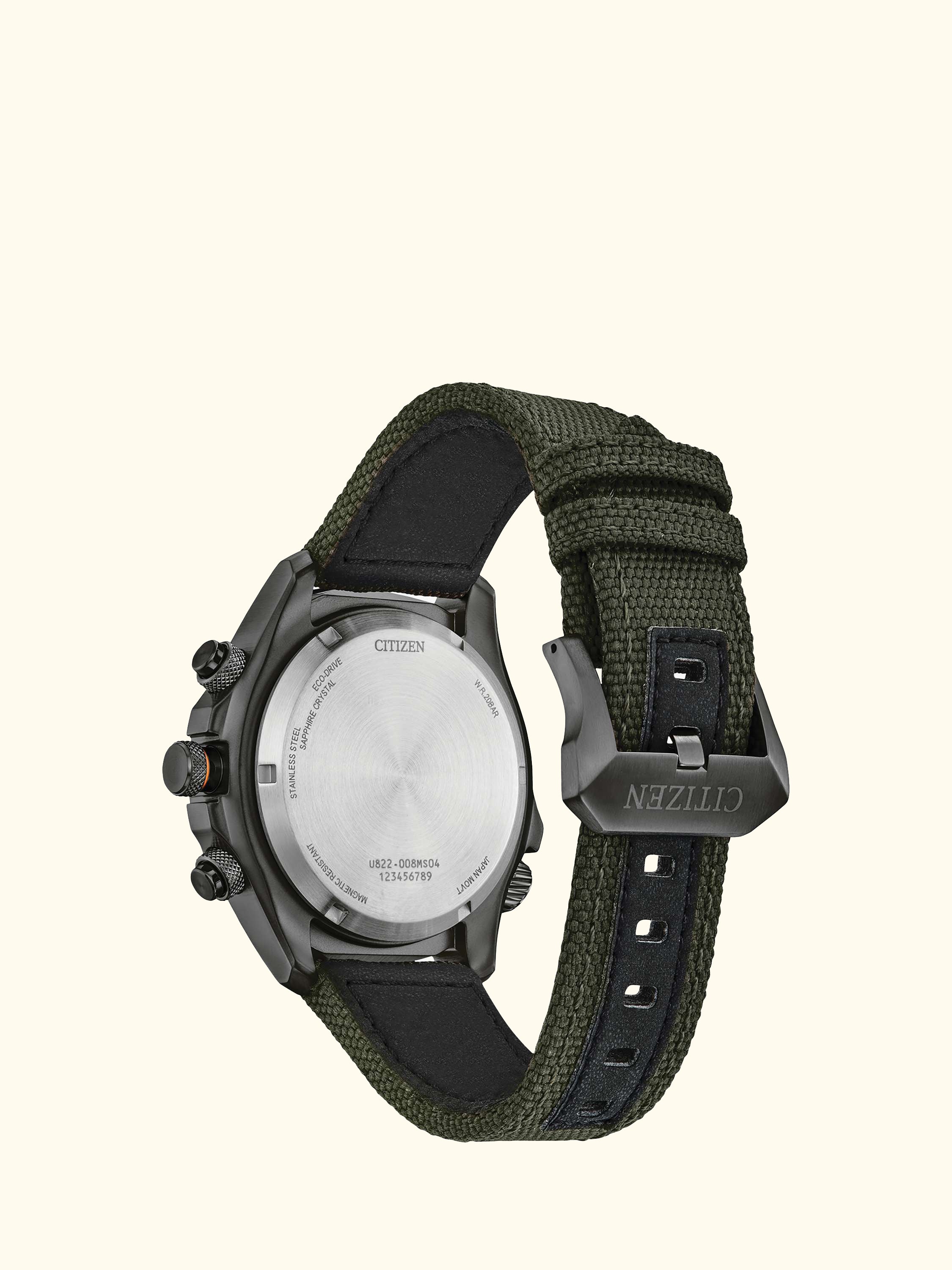JV1005-02W Men's Promaster Land Chronograph Fabric Strap Watch