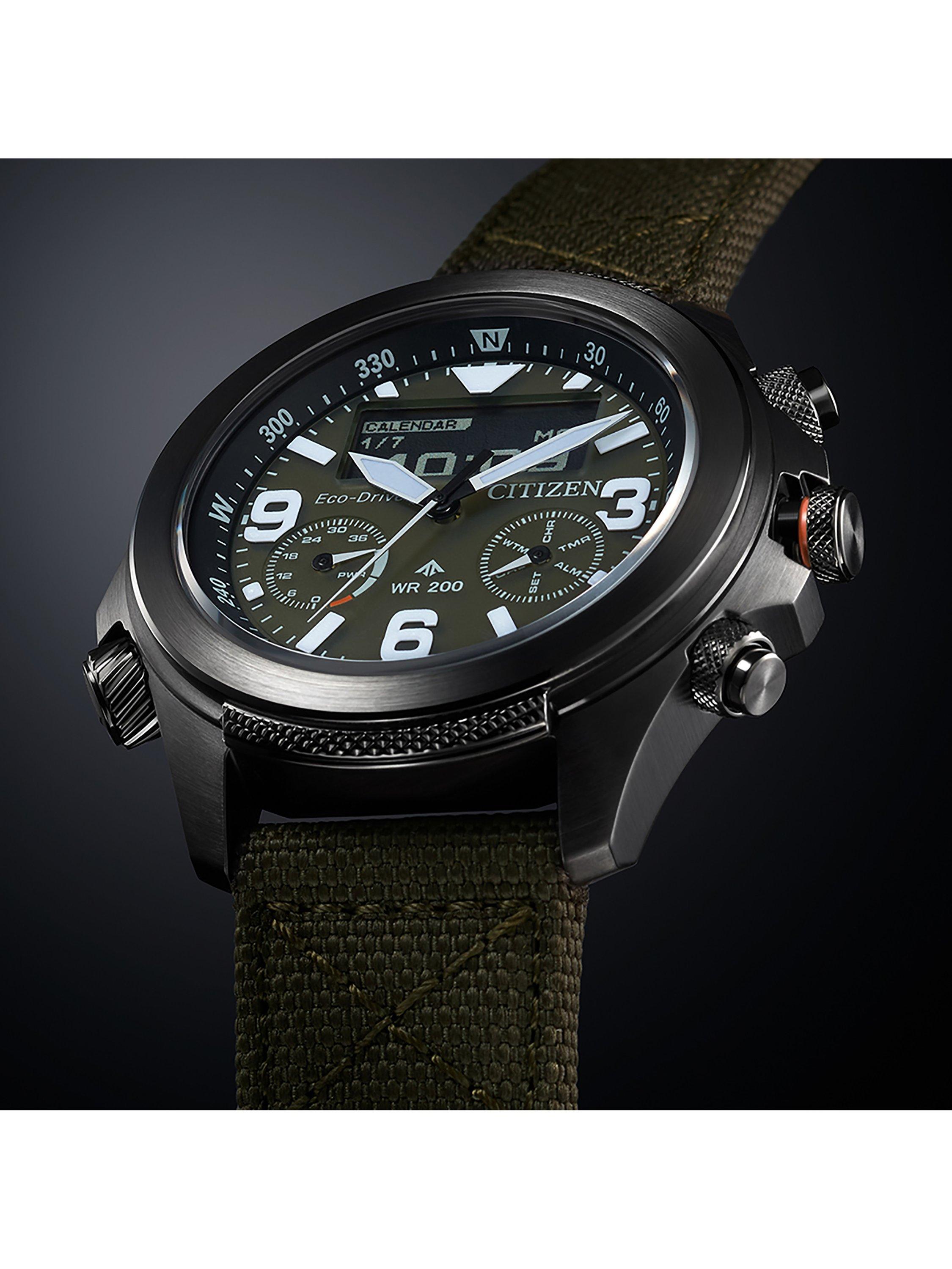 JV1005-02W Men's Promaster Land Chronograph Fabric Strap Watch