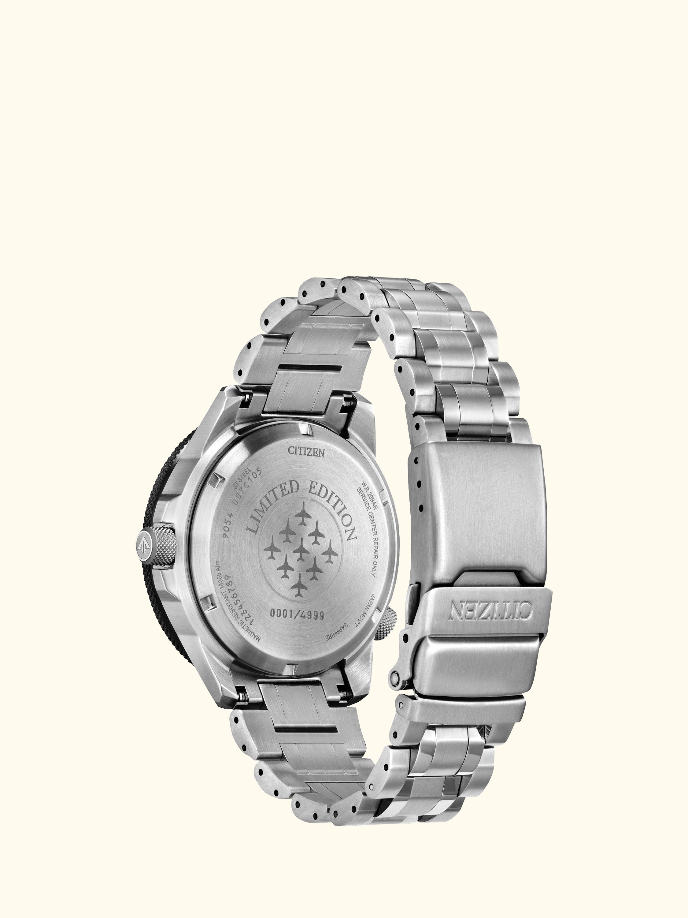NB6048-53E Men's Red Arrows Promaster Automatic GMT Bracelet Strap Watch, Silver