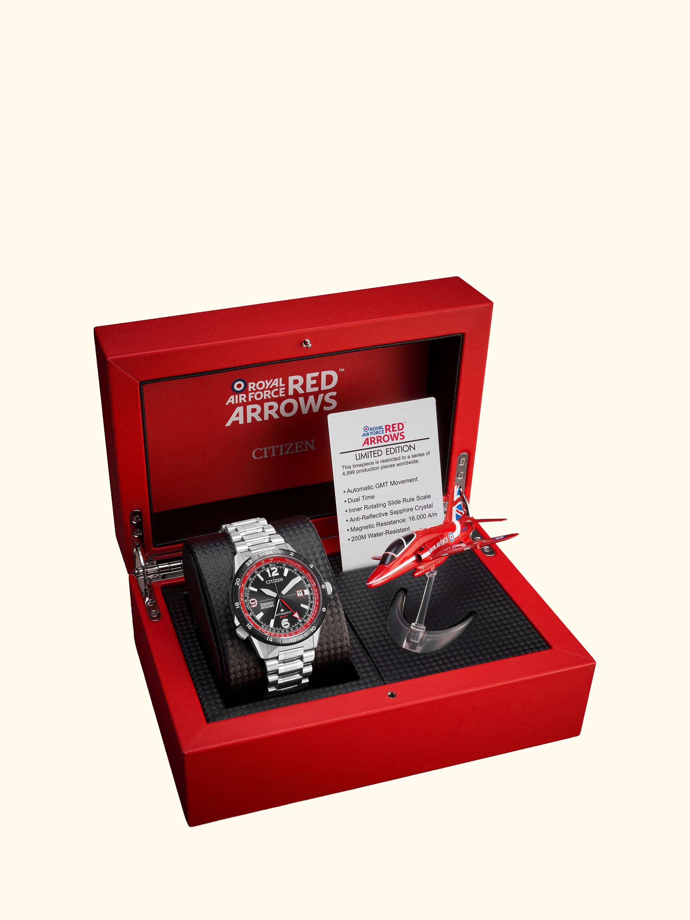 NB6048-53E Men's Red Arrows Promaster Automatic GMT Bracelet Strap Watch, Silver