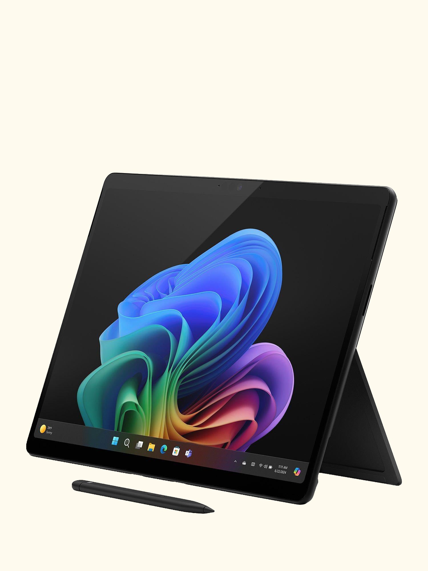 Surface Pro, Copilot+ PC, Qualcomm C12 Snapdragon X Elite Processor, 16GB RAM, 512GB SSD, 13" OLED Display, Black
