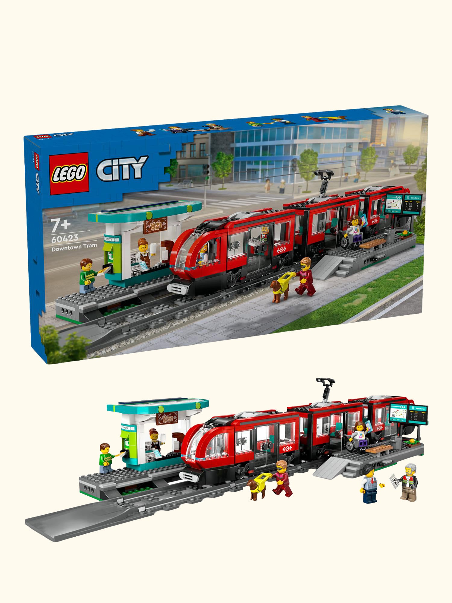 City Downtown Tram and Station Building Toy Set 60423