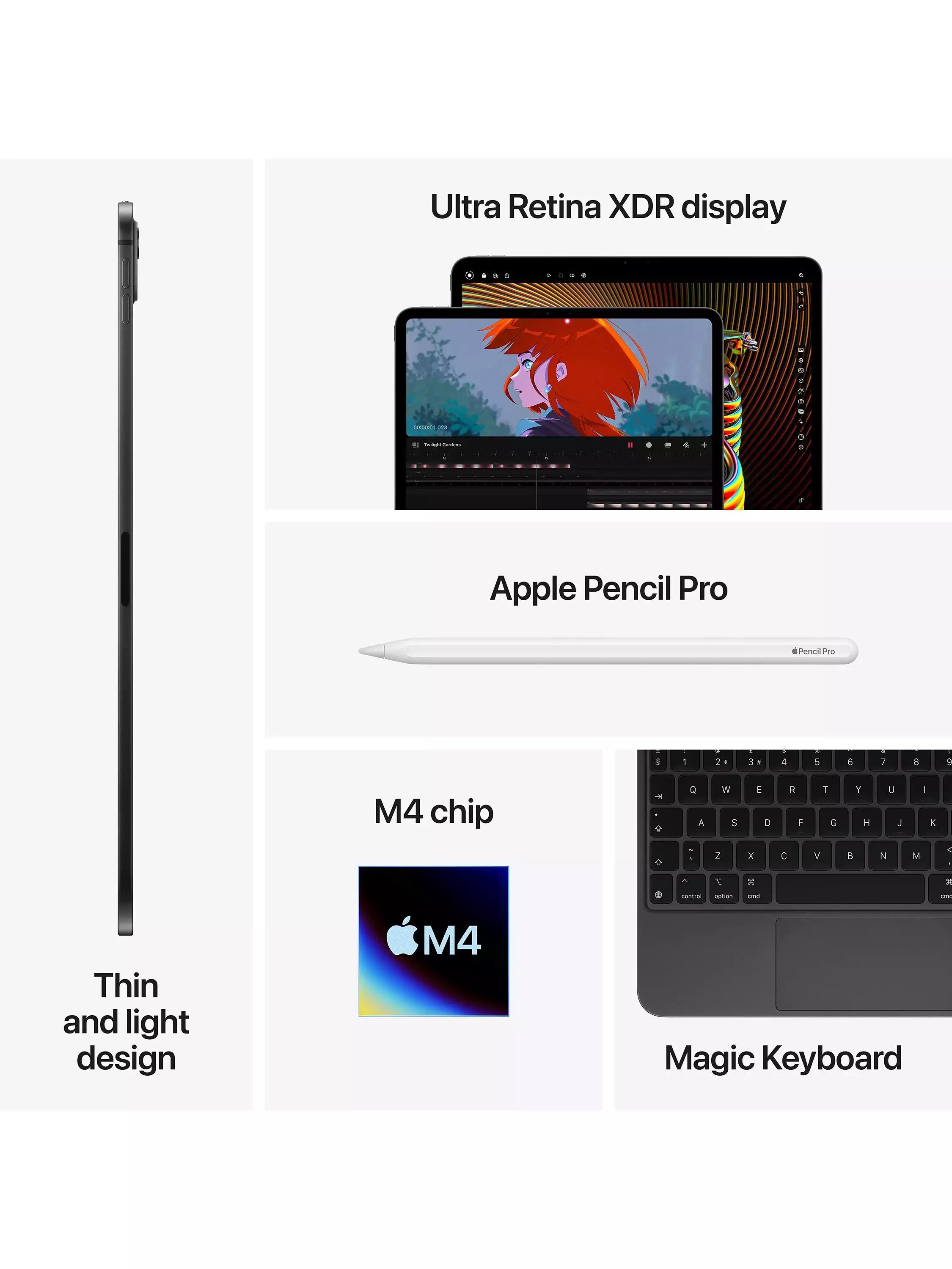 2024 Apple iPad Pro 13", M4 Processor, iPadOS, Wi-Fi, 256GB