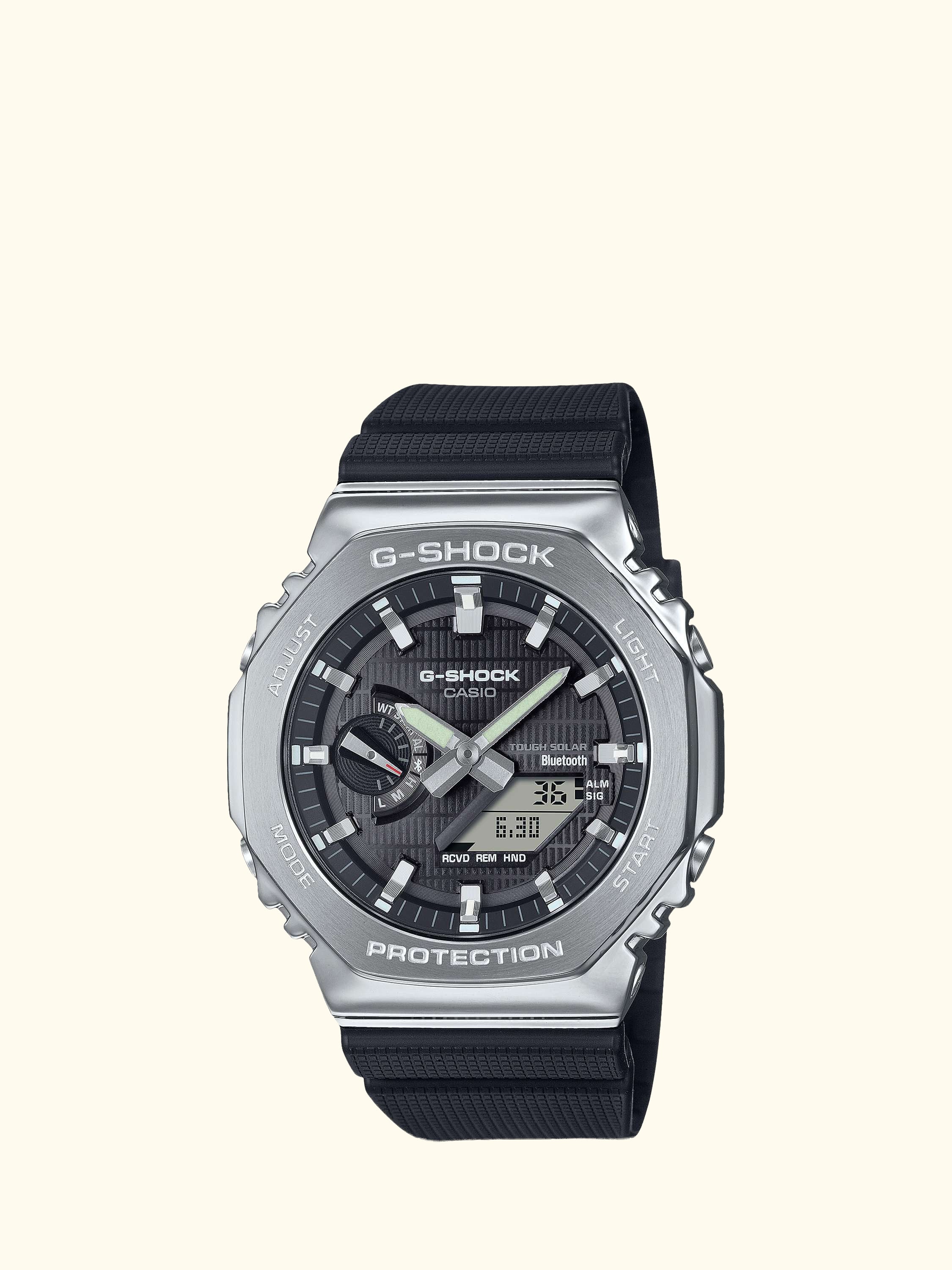 G-Shock GBM-2100-1AER Solar Powered Bluetooth Watch, Black