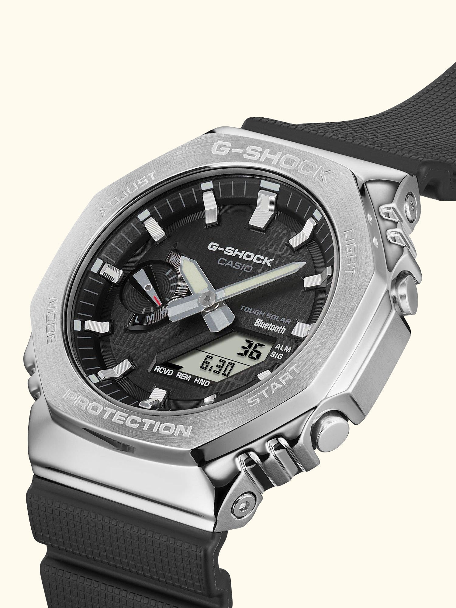 G-Shock GBM-2100-1AER Solar Powered Bluetooth Watch, Black