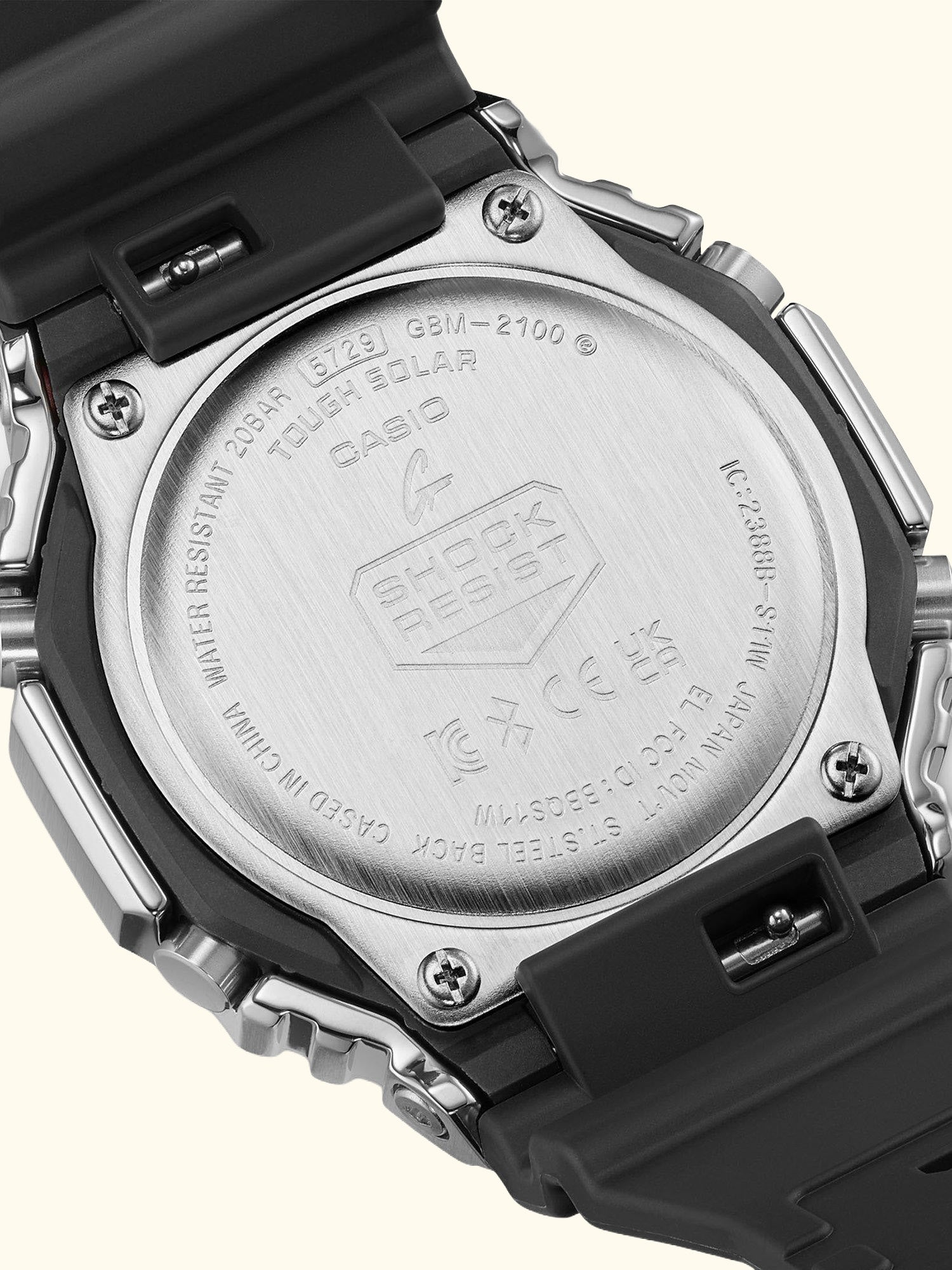 G-Shock GBM-2100-1AER Solar Powered Bluetooth Watch, Black