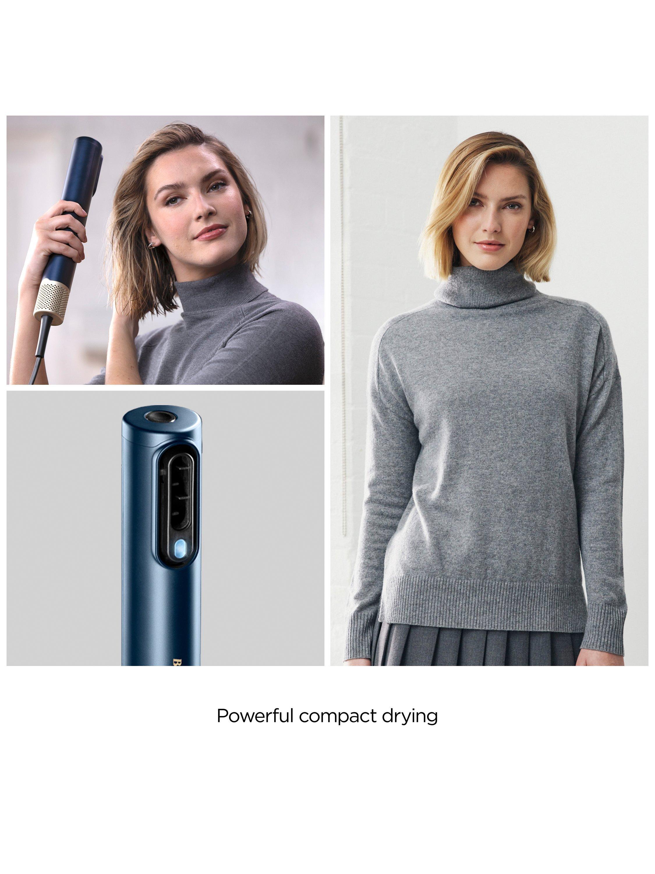 Air Wand Hair Dryer, Straightener and Styler All-in-One, Navy/Gold