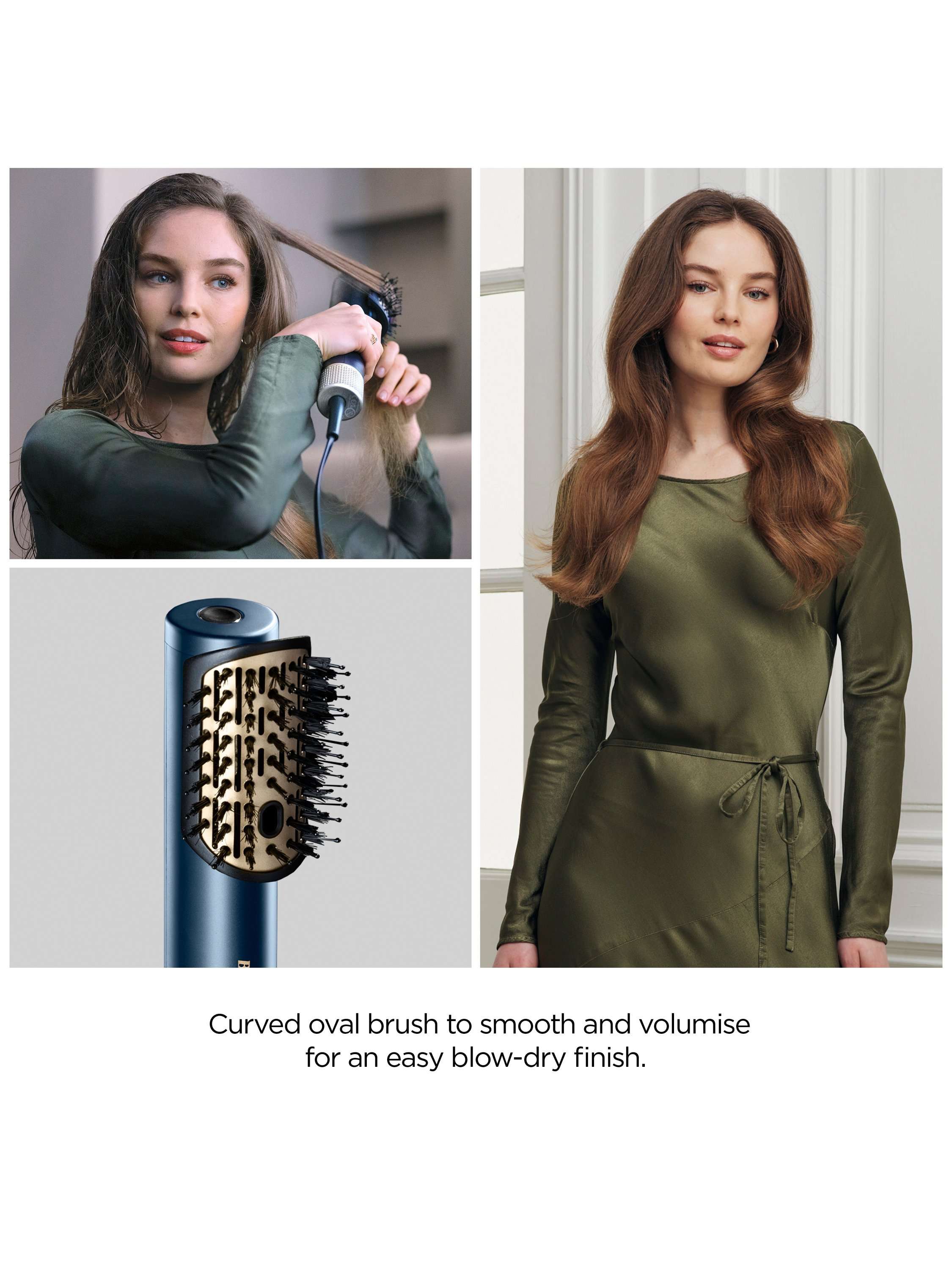 Air Wand Hair Dryer, Straightener and Styler All-in-One, Navy/Gold