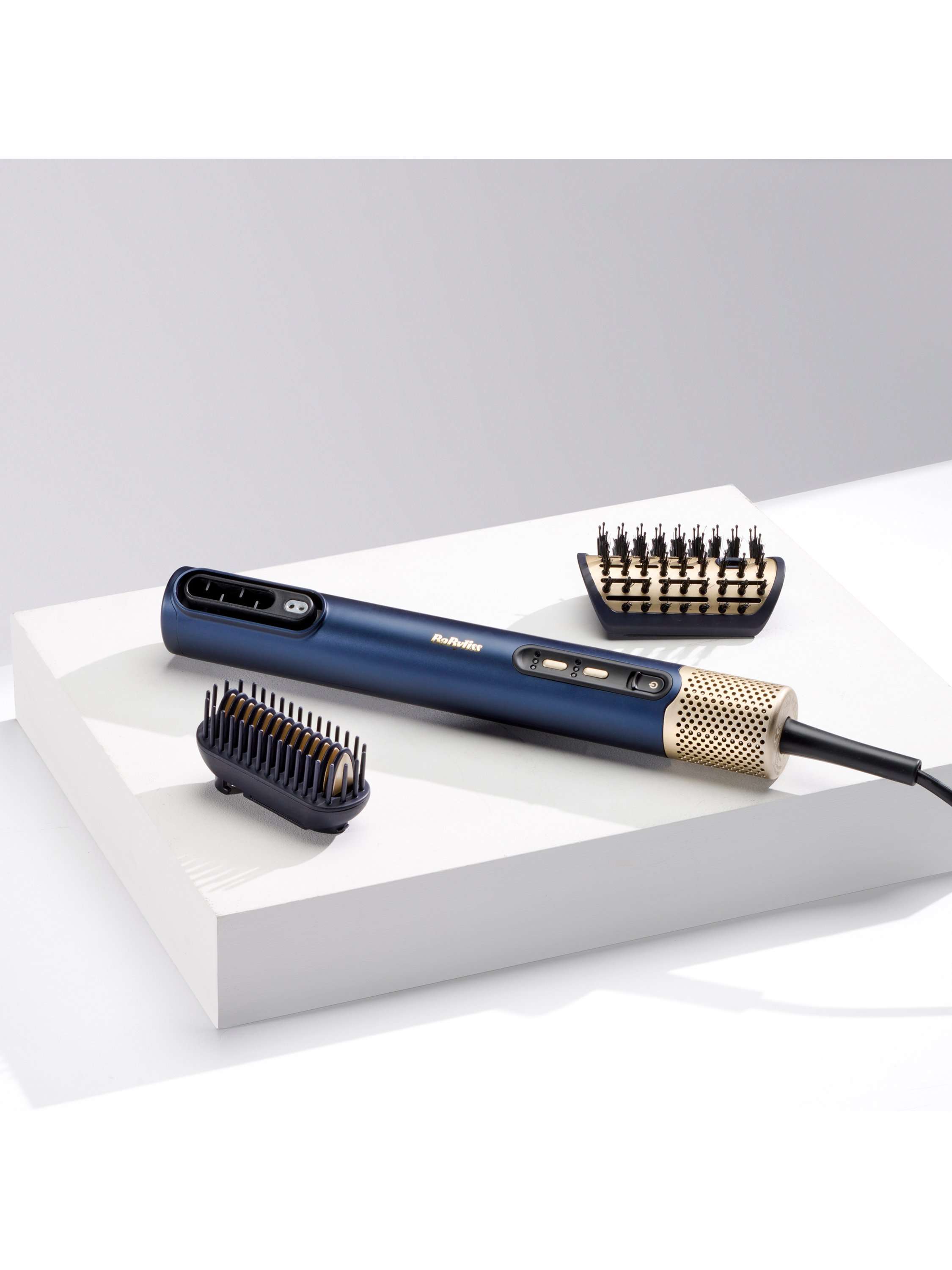 Air Wand Hair Dryer, Straightener and Styler All-in-One, Navy/Gold