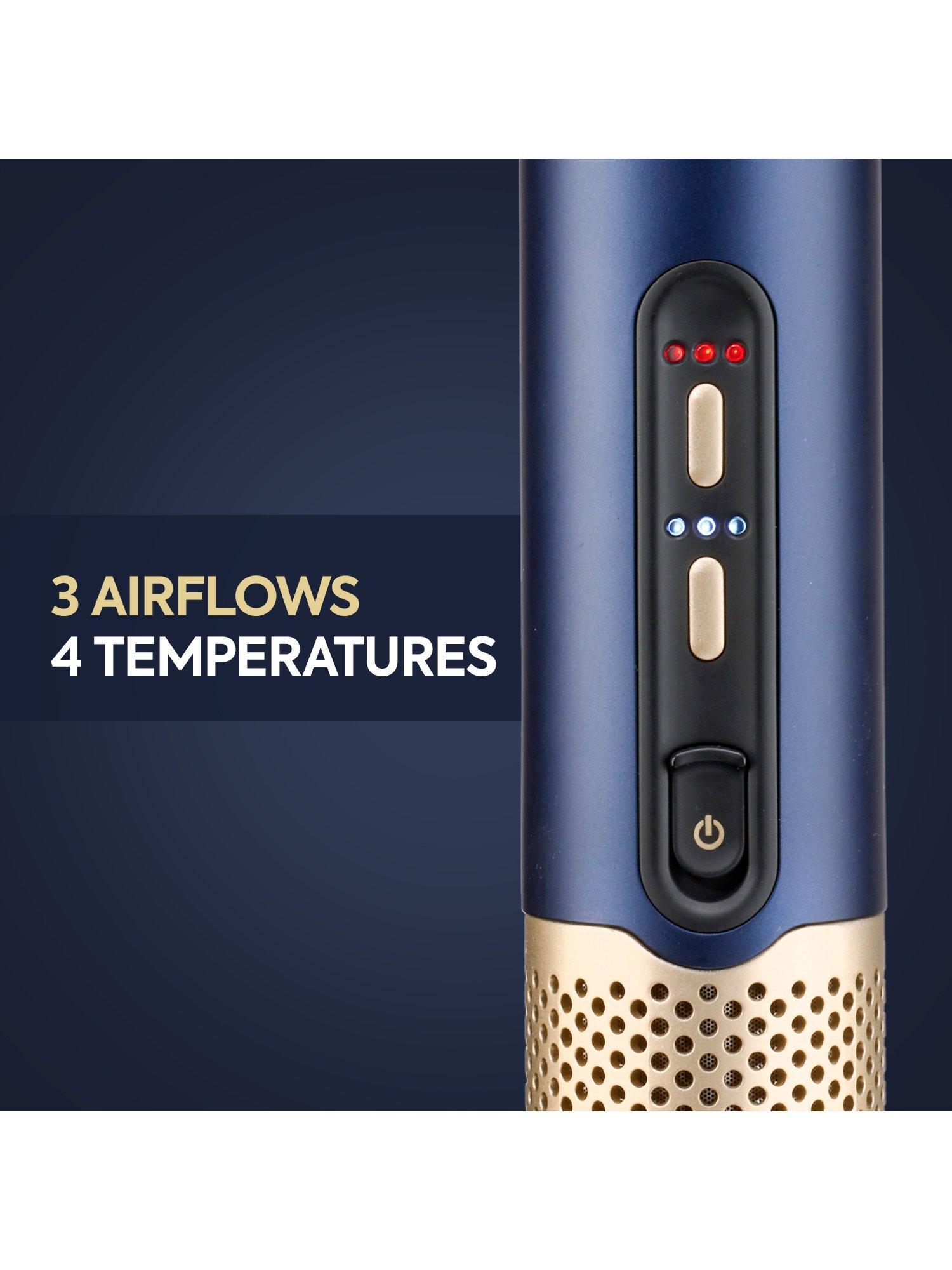 Air Wand Hair Dryer, Straightener and Styler All-in-One, Navy/Gold