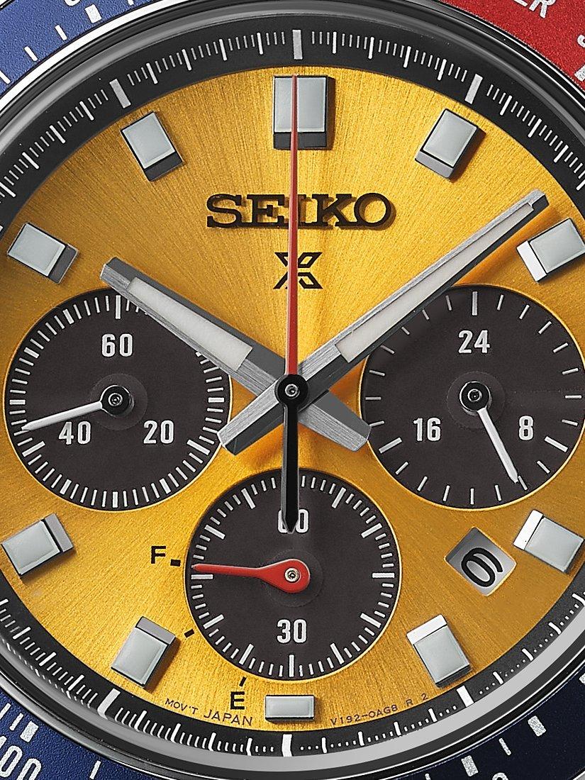 SSC947P1 Men's Prospex 'Pogue' Solar Chronograph 1969 Re-interpretation Automatic Bracelet Strap Watch, Silver/Yellow