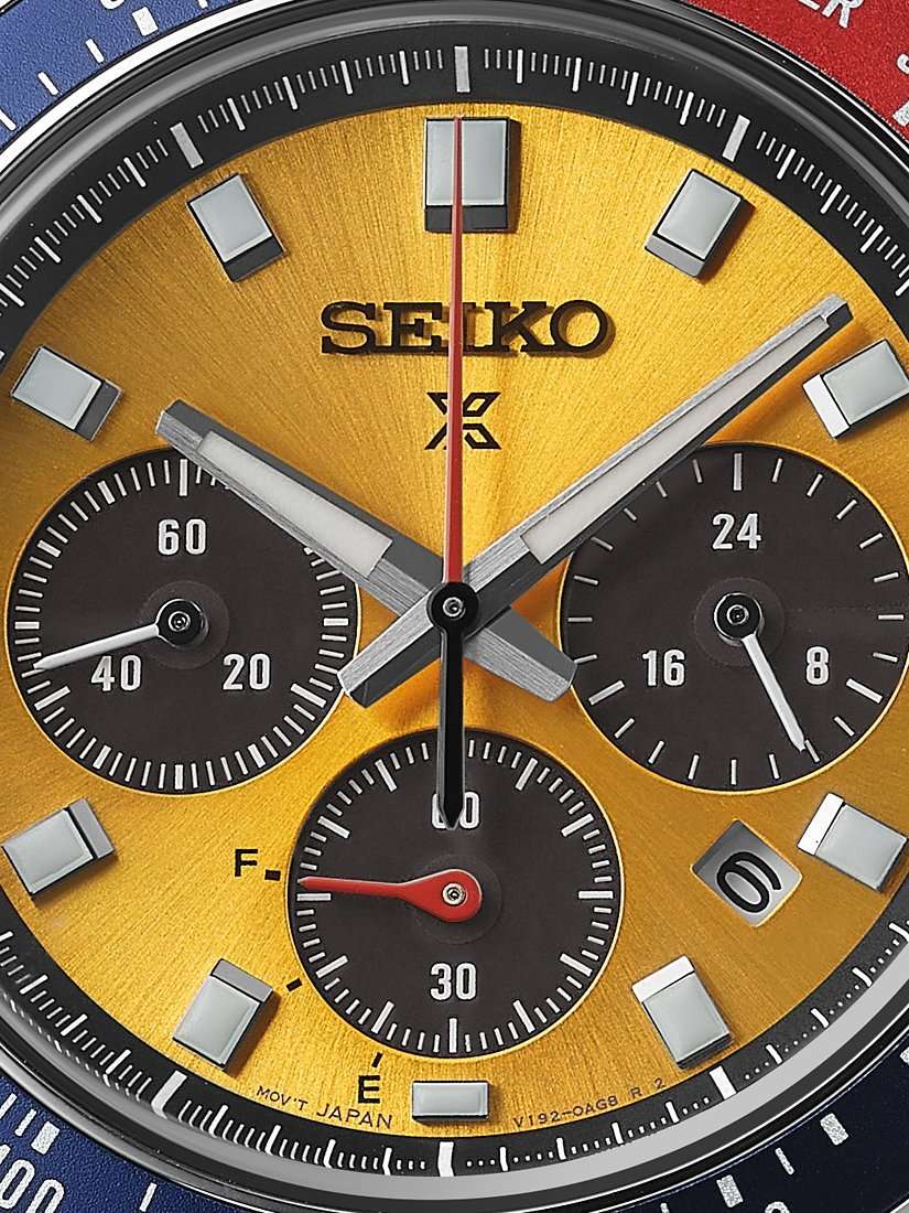 SSC947P1 Men's Prospex 'Pogue' Solar Chronograph 1969 Re-interpretation Automatic Bracelet Strap Watch, Silver/Yellow